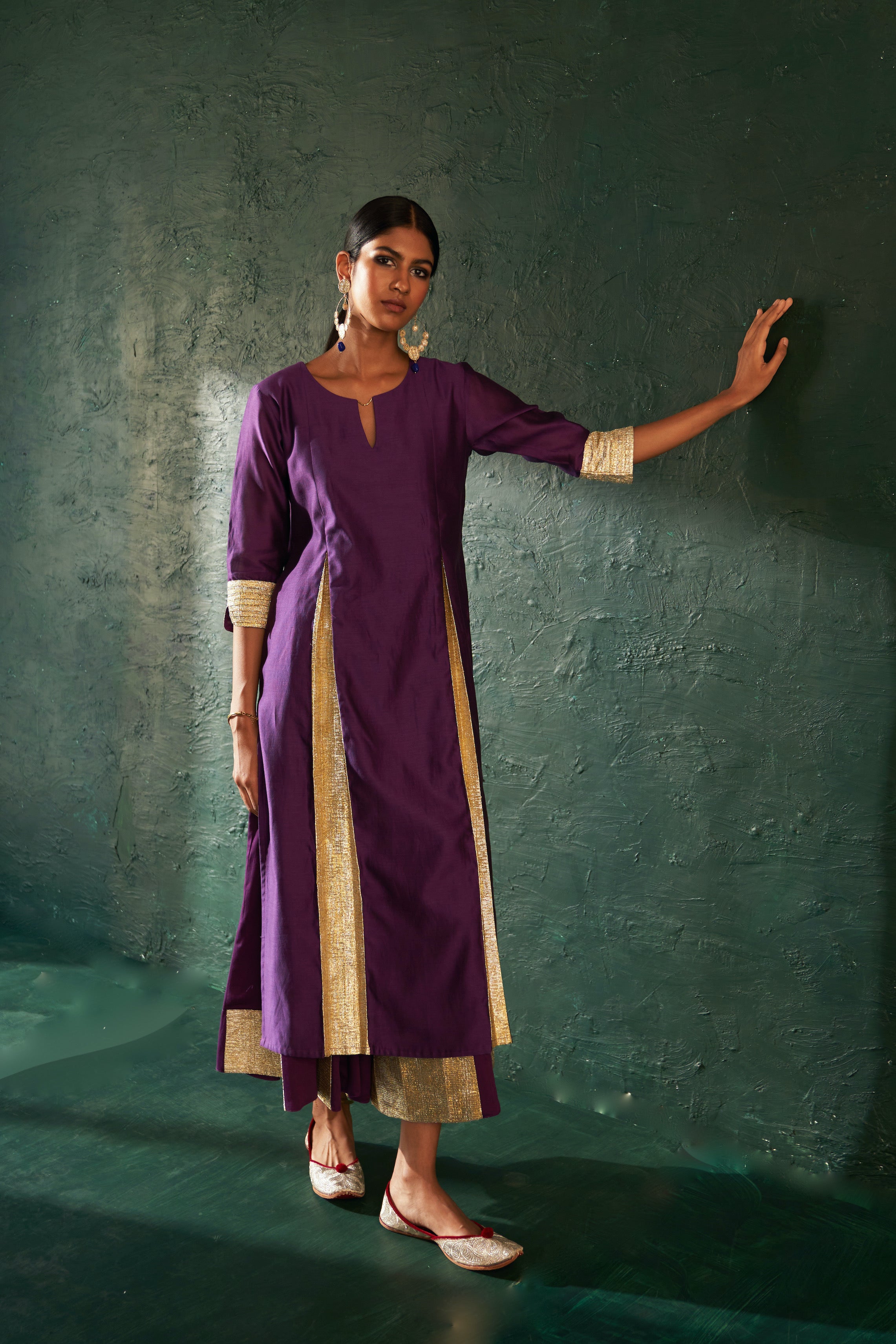 MIDAS PURPLE CHANDERI KURTA