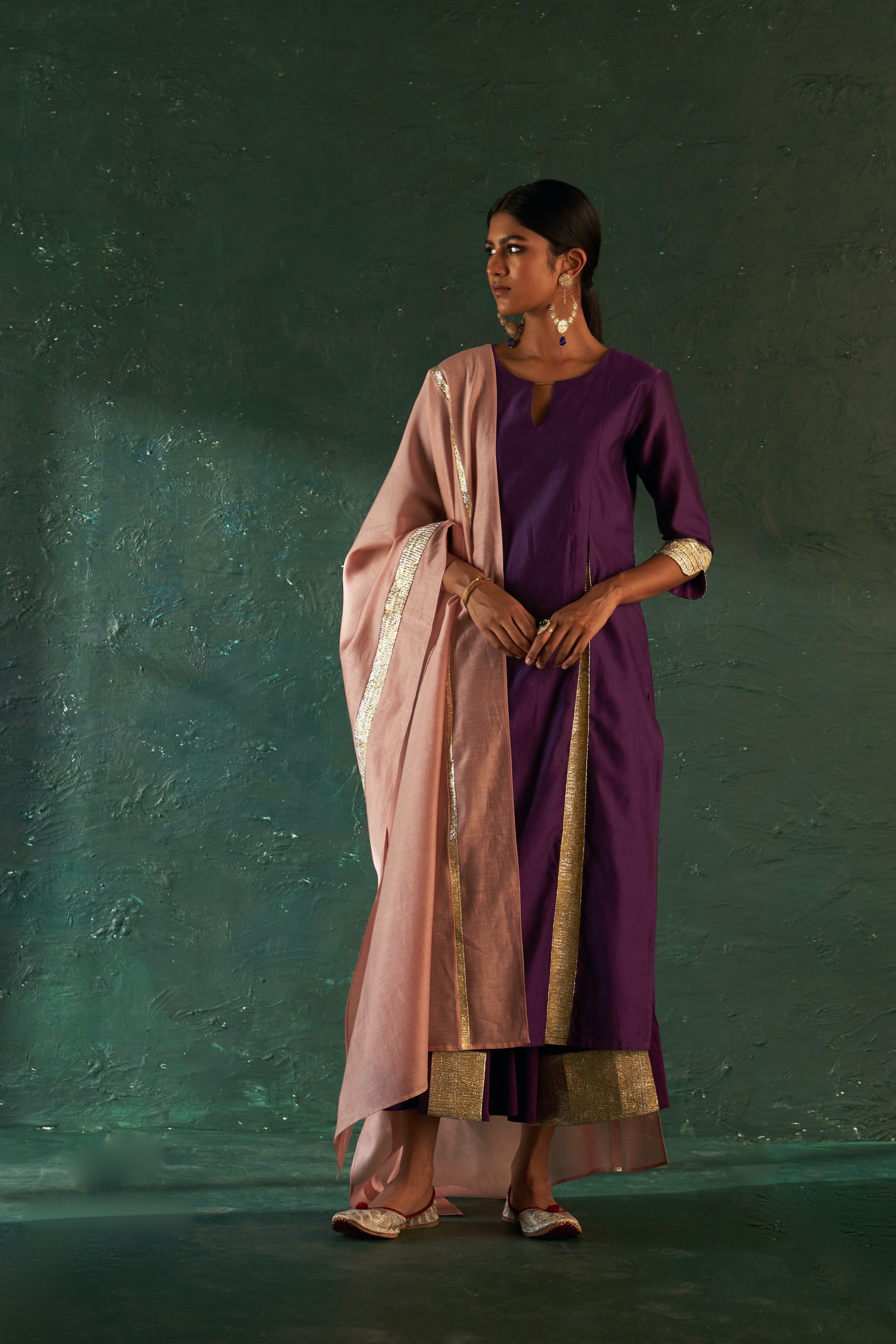 MIDAS PURPLE CHANDERI KURTA