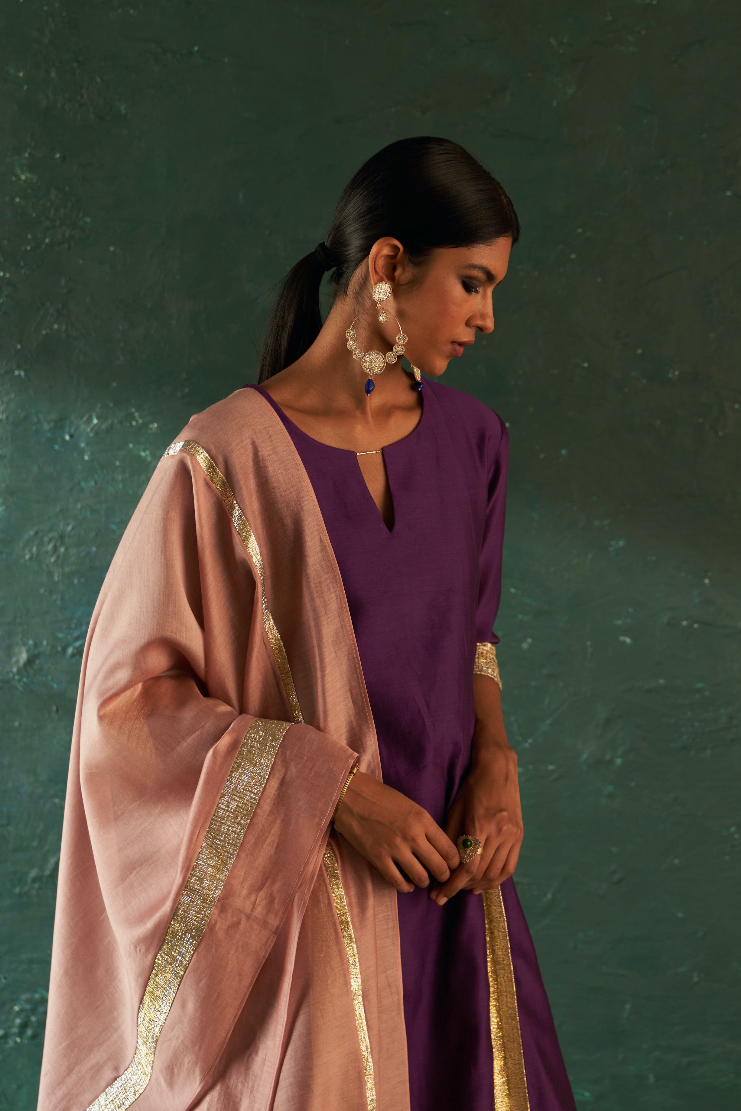 MIDAS PURPLE CHANDERI KURTA