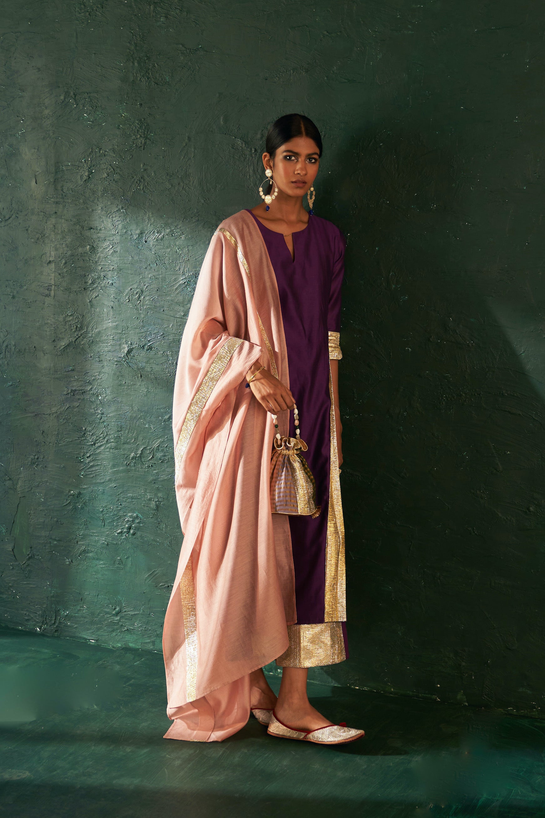 MIDAS PURPLE CHANDERI KURTA