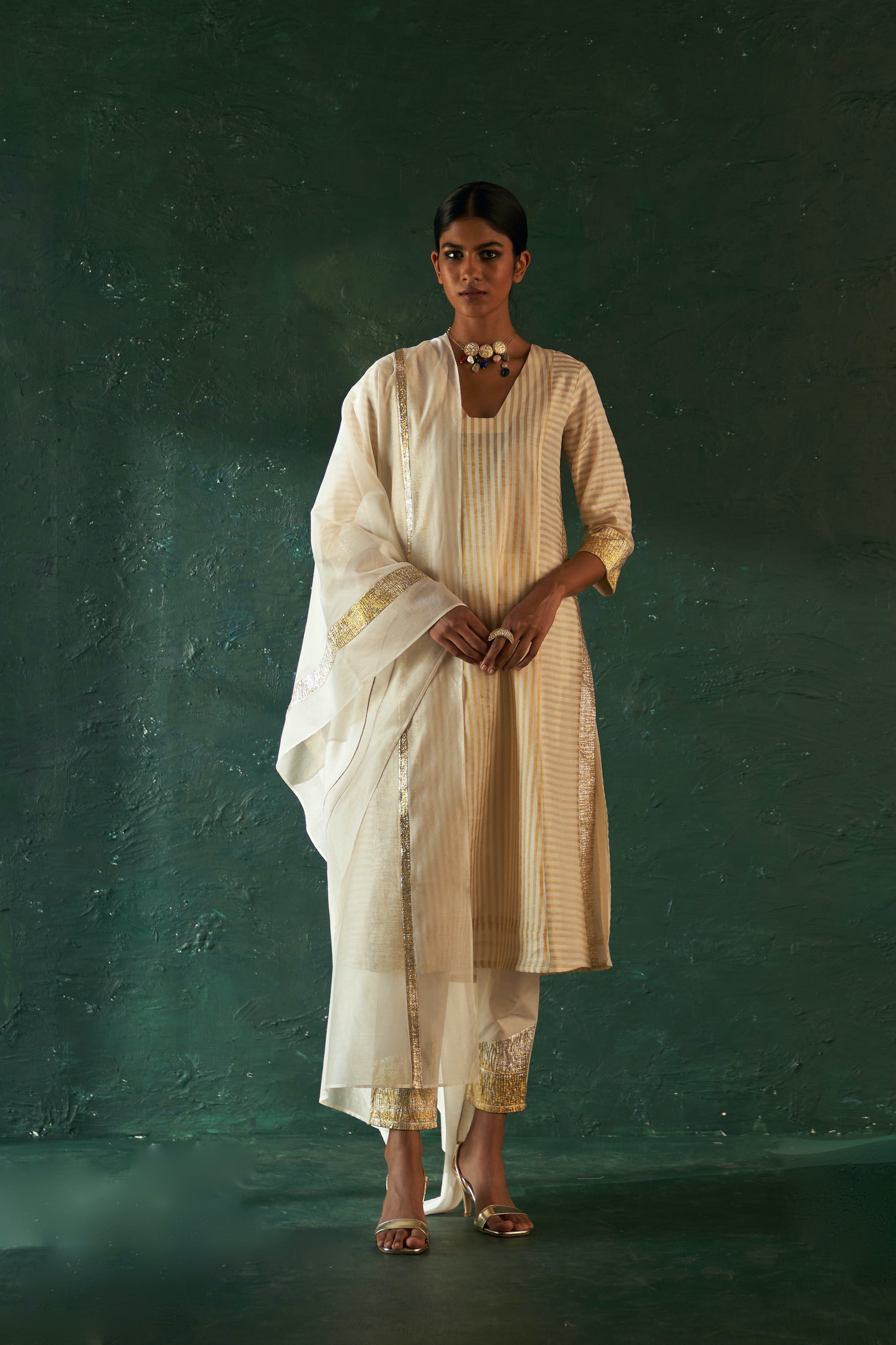 MIDAS IVORY STRIPE KURTA