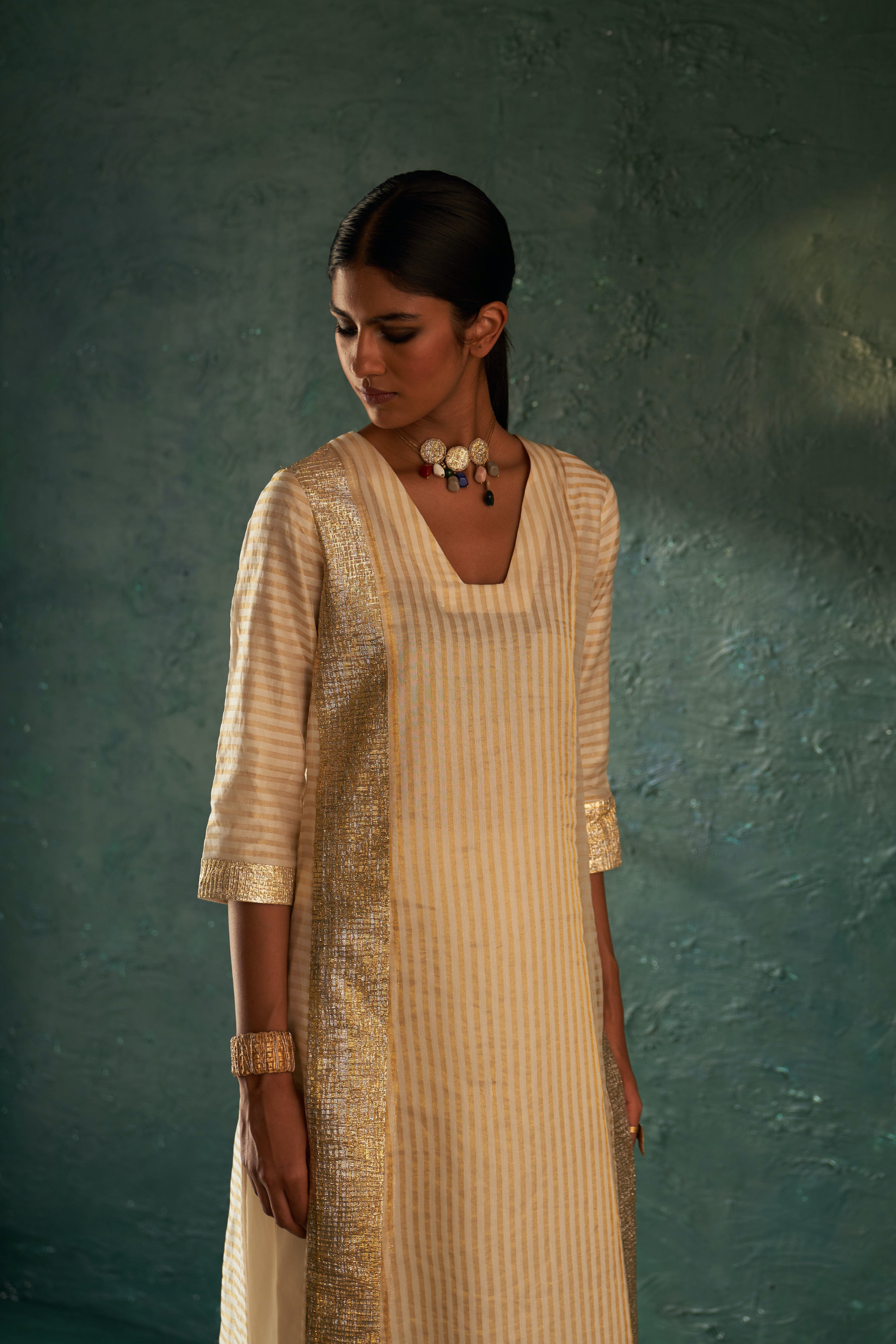 MIDAS IVORY STRIPE KURTA