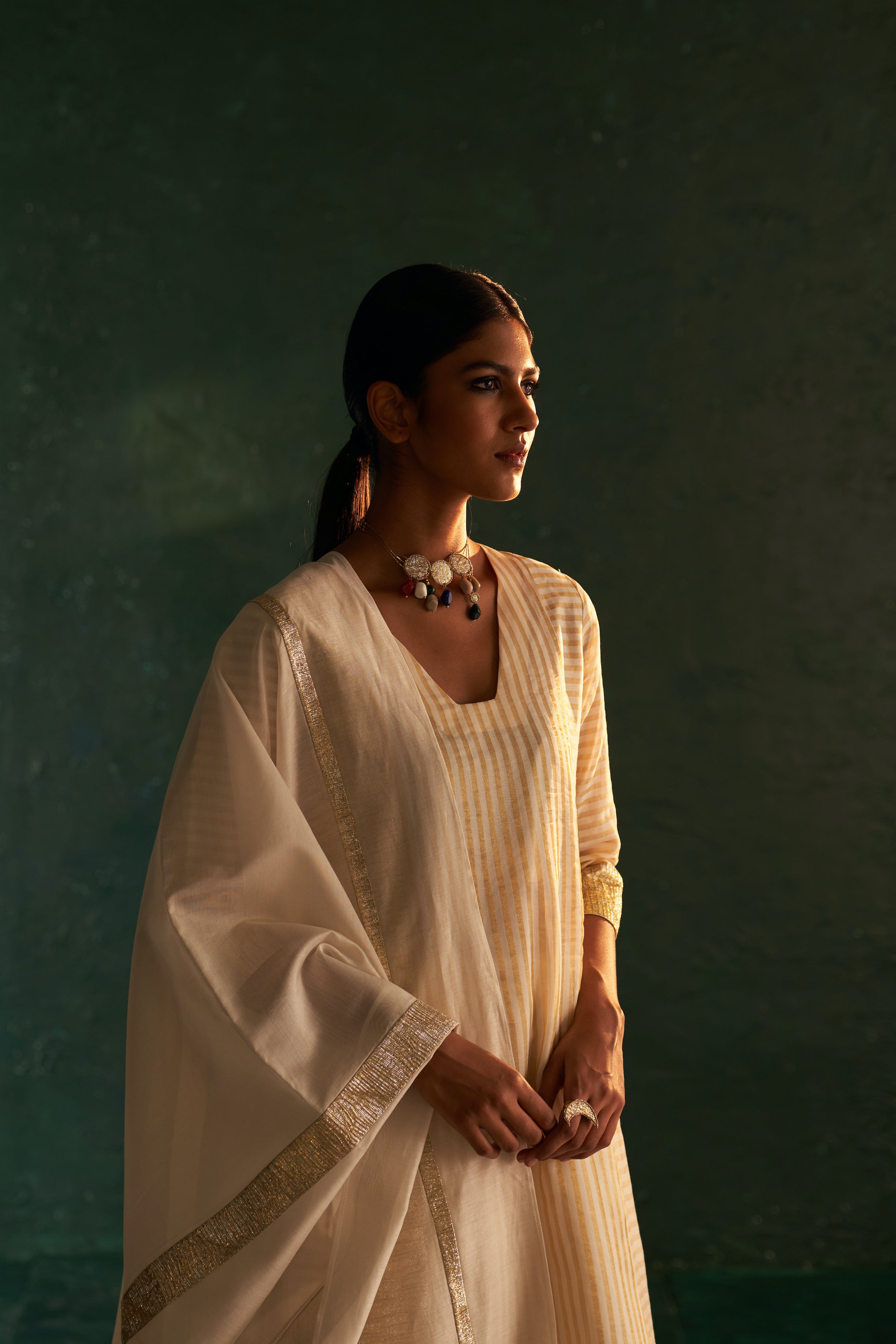 MIDAS IVORY STRIPE KURTA