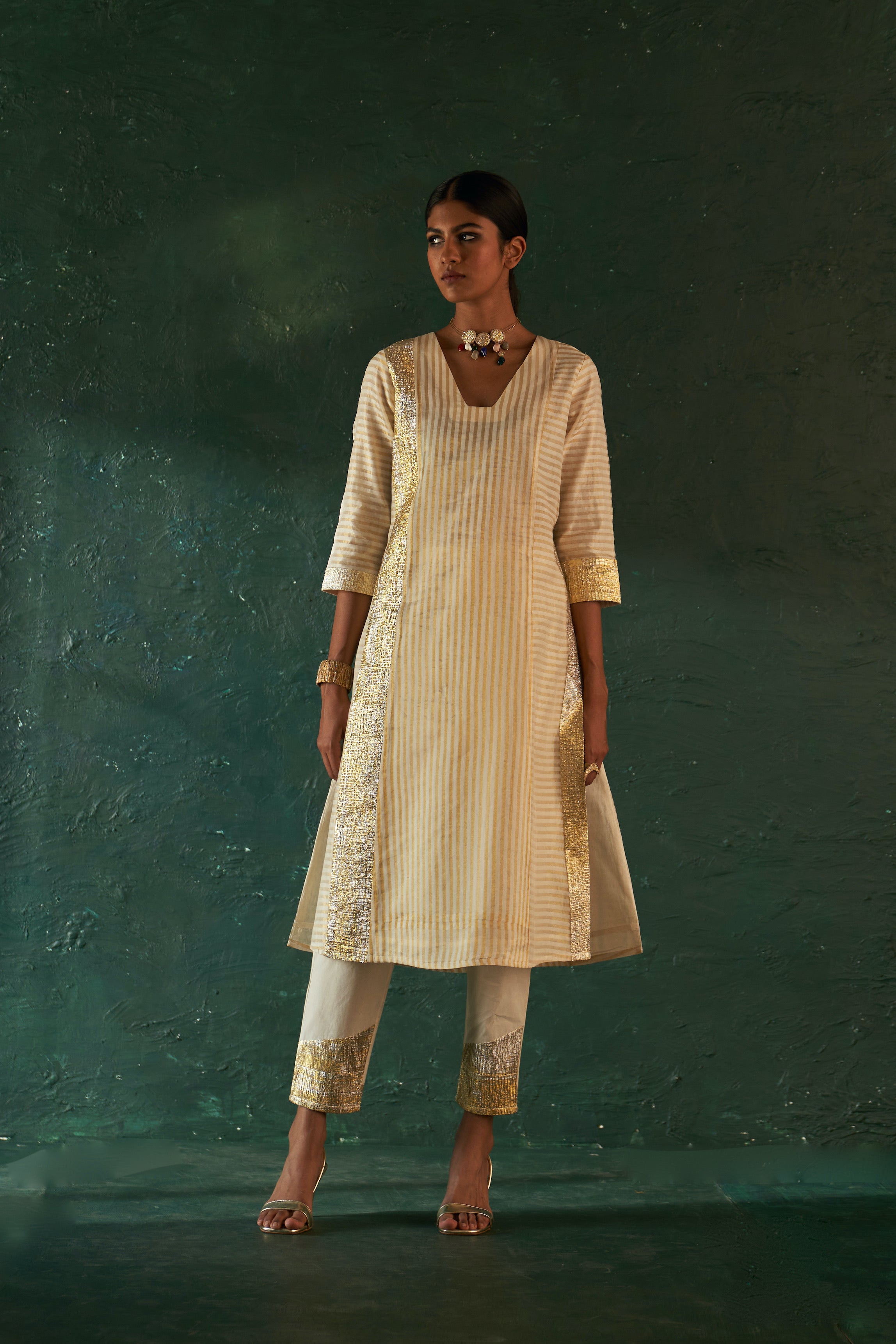 MIDAS IVORY STRIPE KURTA