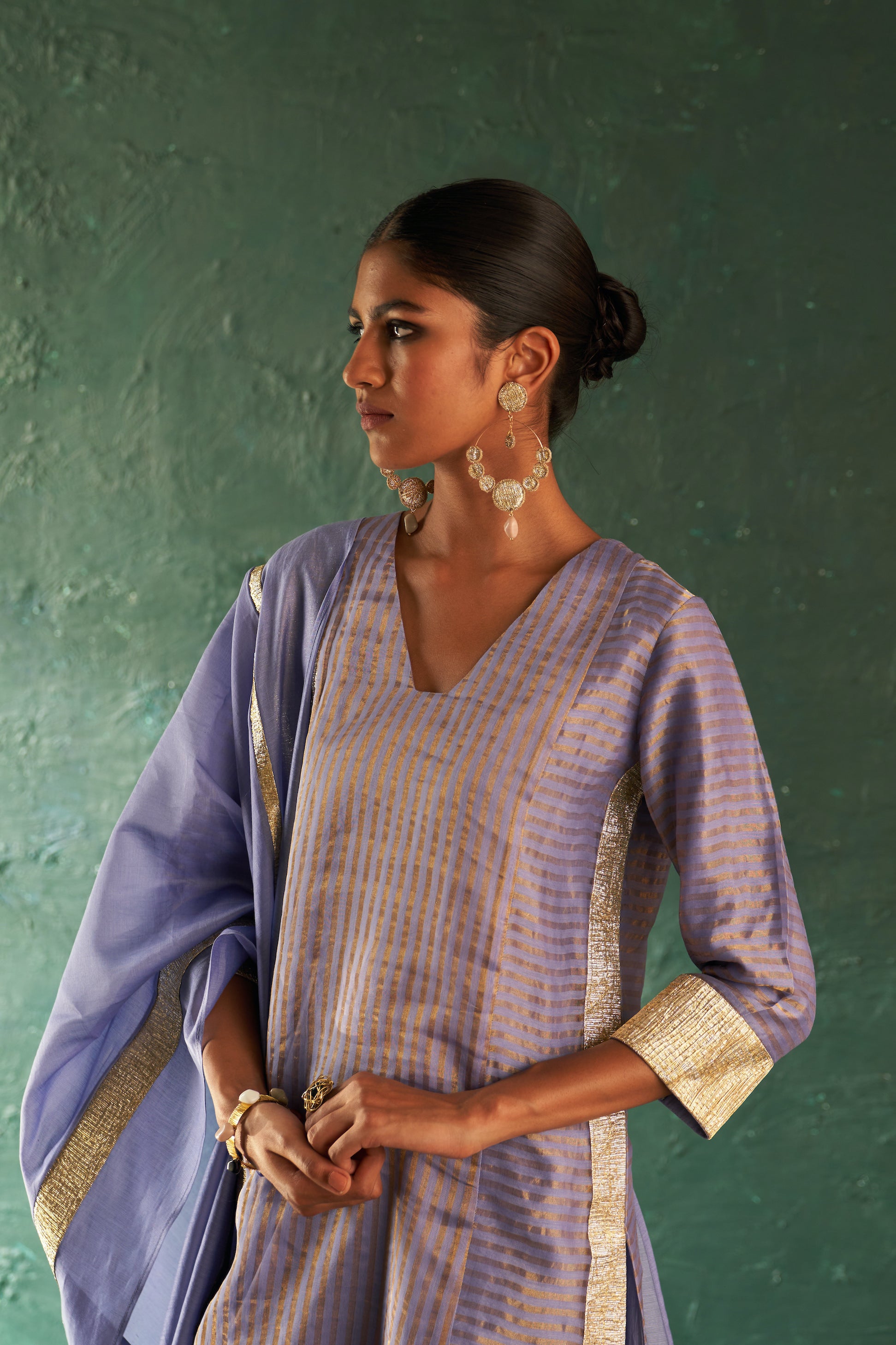 MIDAS LAVENDER STRIPES KURTA