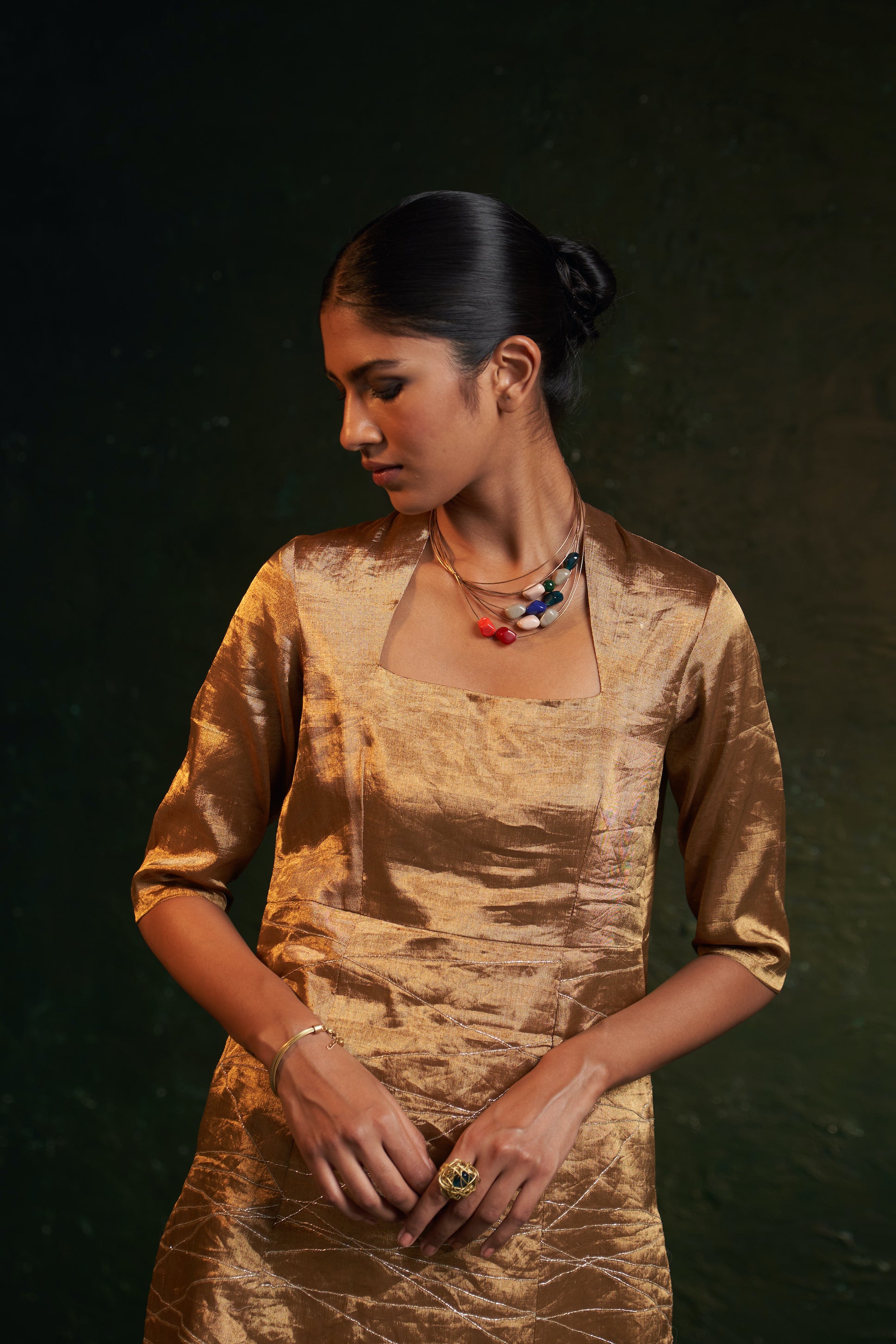 MIDAS GOLD TISSUE KURTA