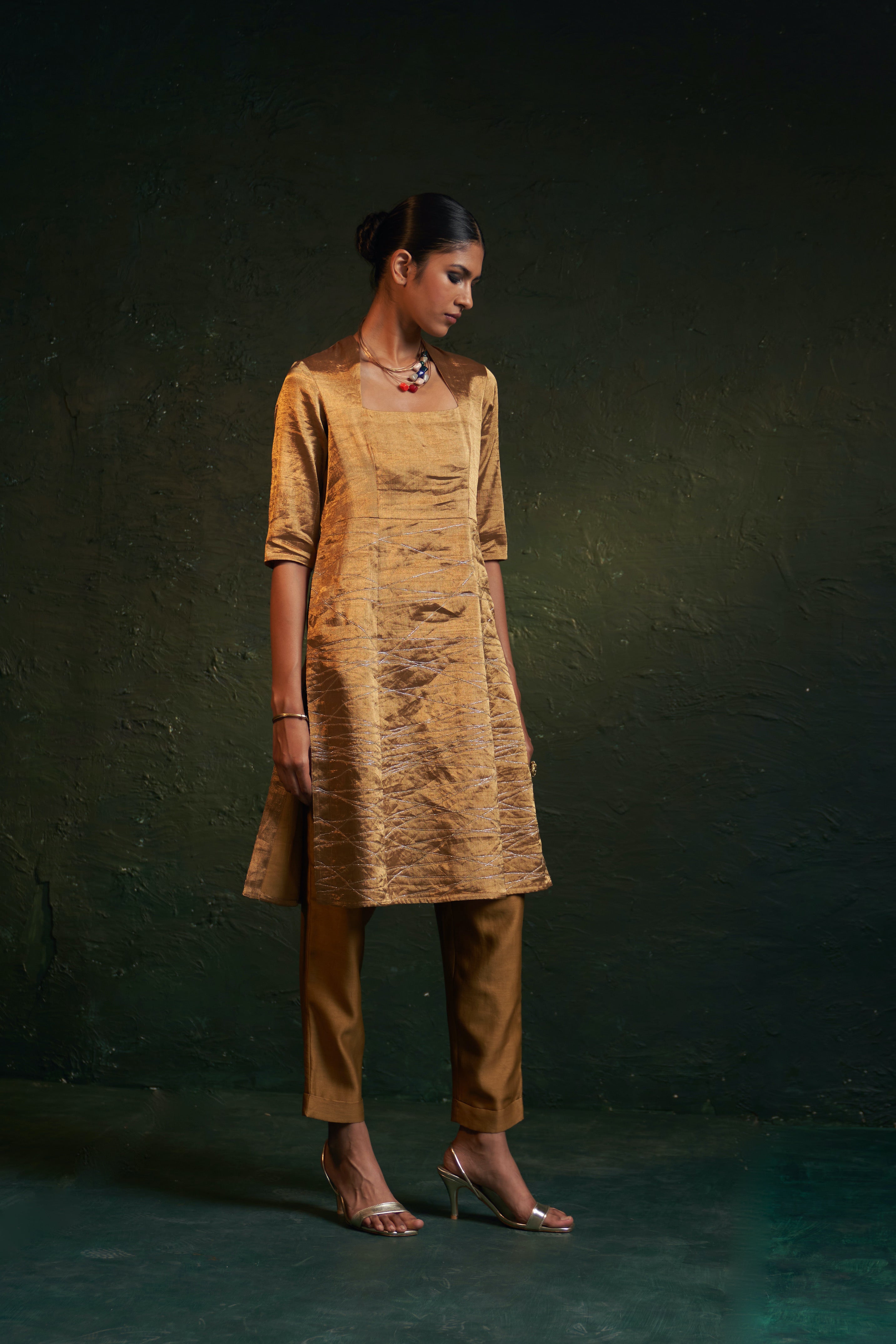 MIDAS GOLD TISSUE KURTA