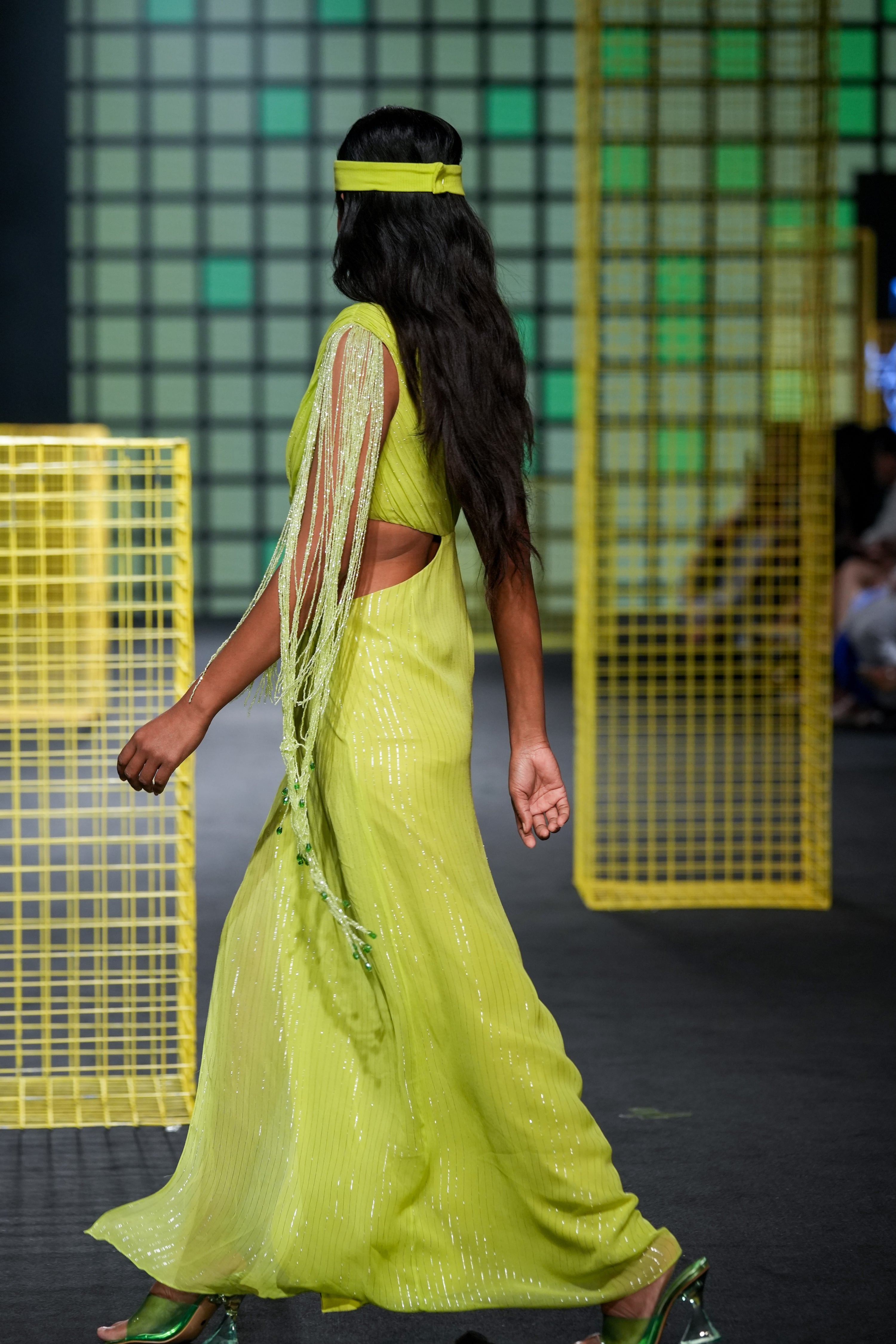 LIME GREEN TASSEL DRESS