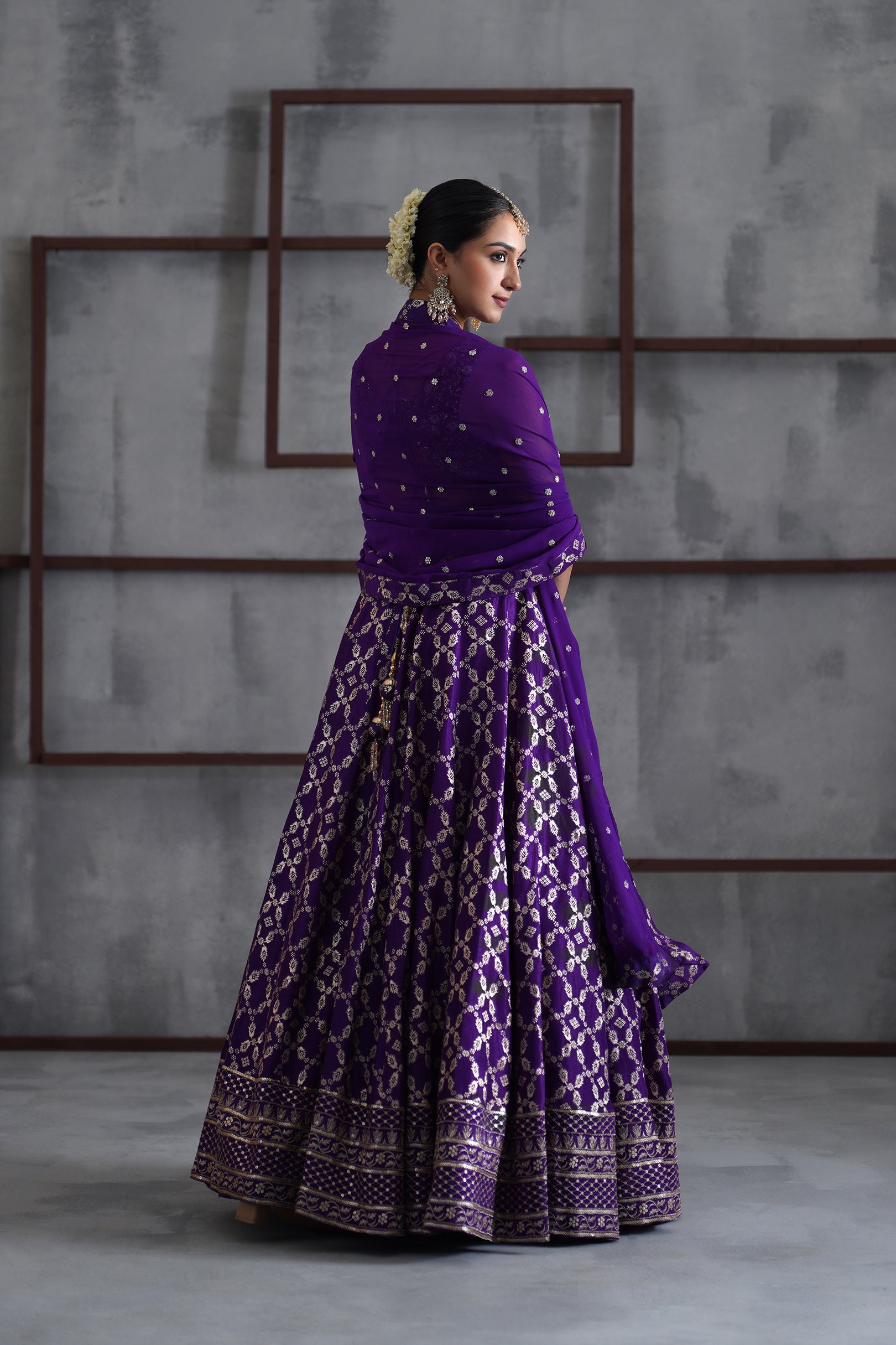 PURPLE EMBROIDERED BLOUSE, BANARSI LEHANGA, DUPATTA