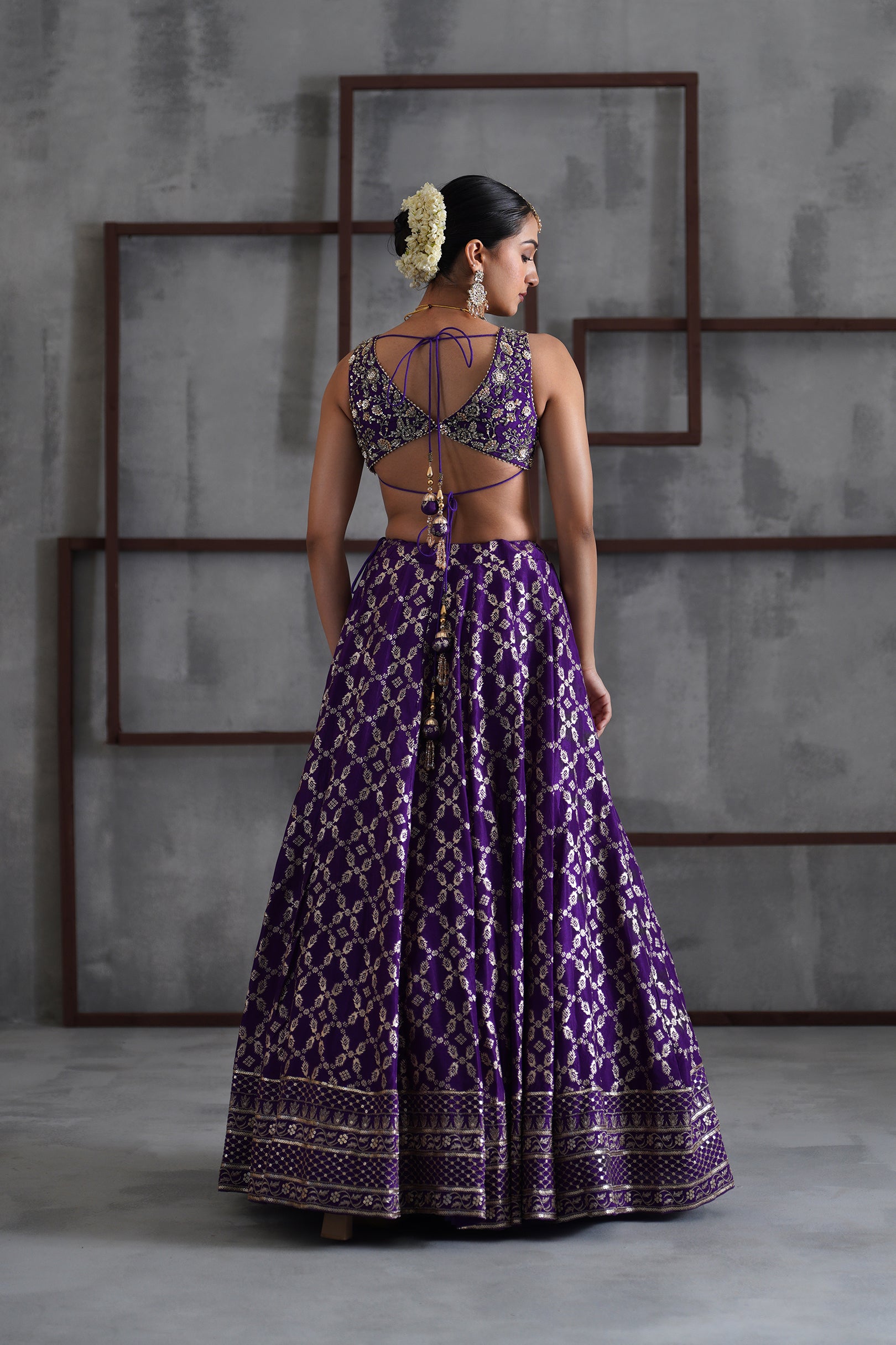PURPLE EMBROIDERED BLOUSE, BANARSI LEHANGA, DUPATTA