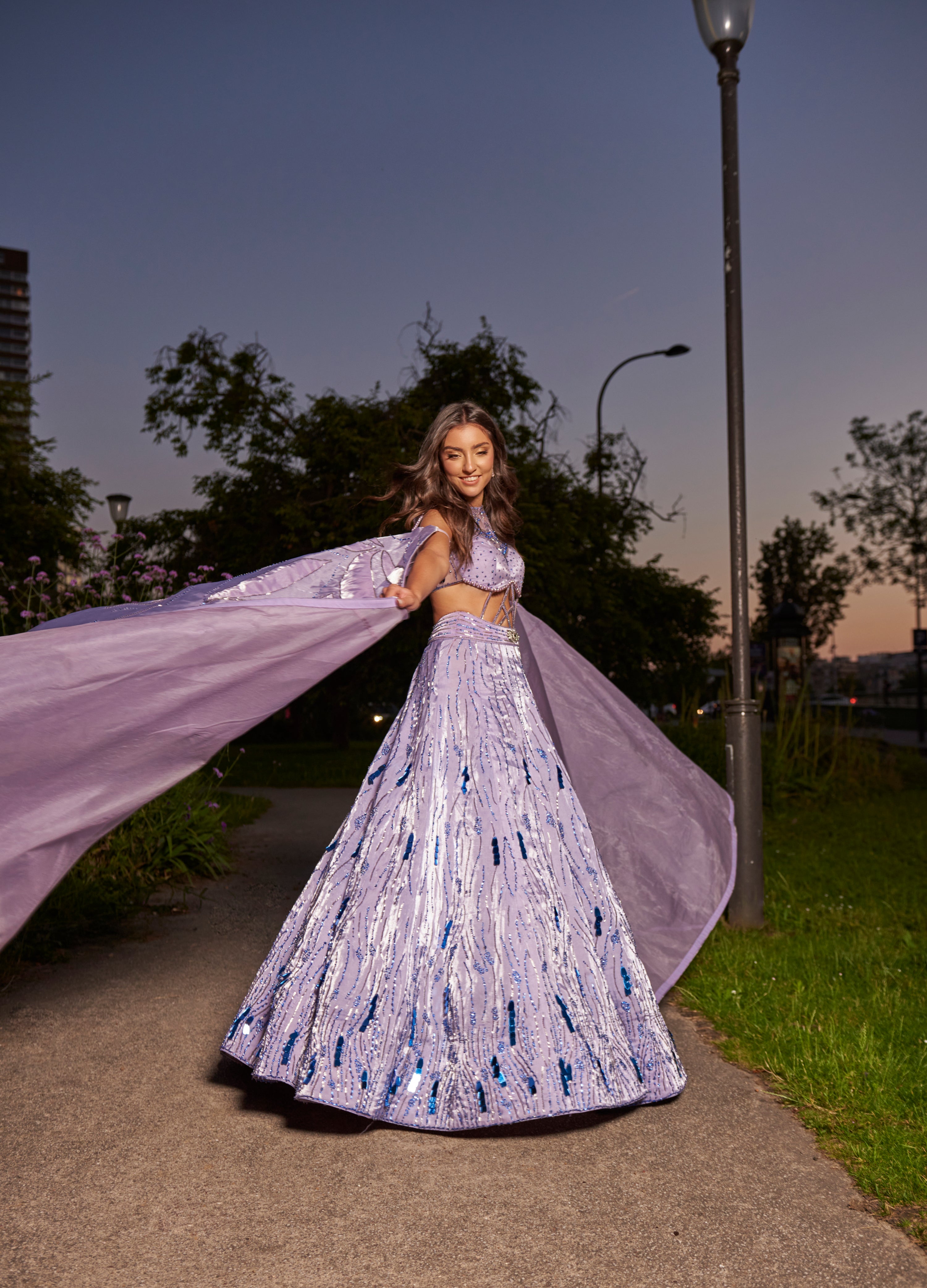 LAVENDER PURPLE LEHENGA SET