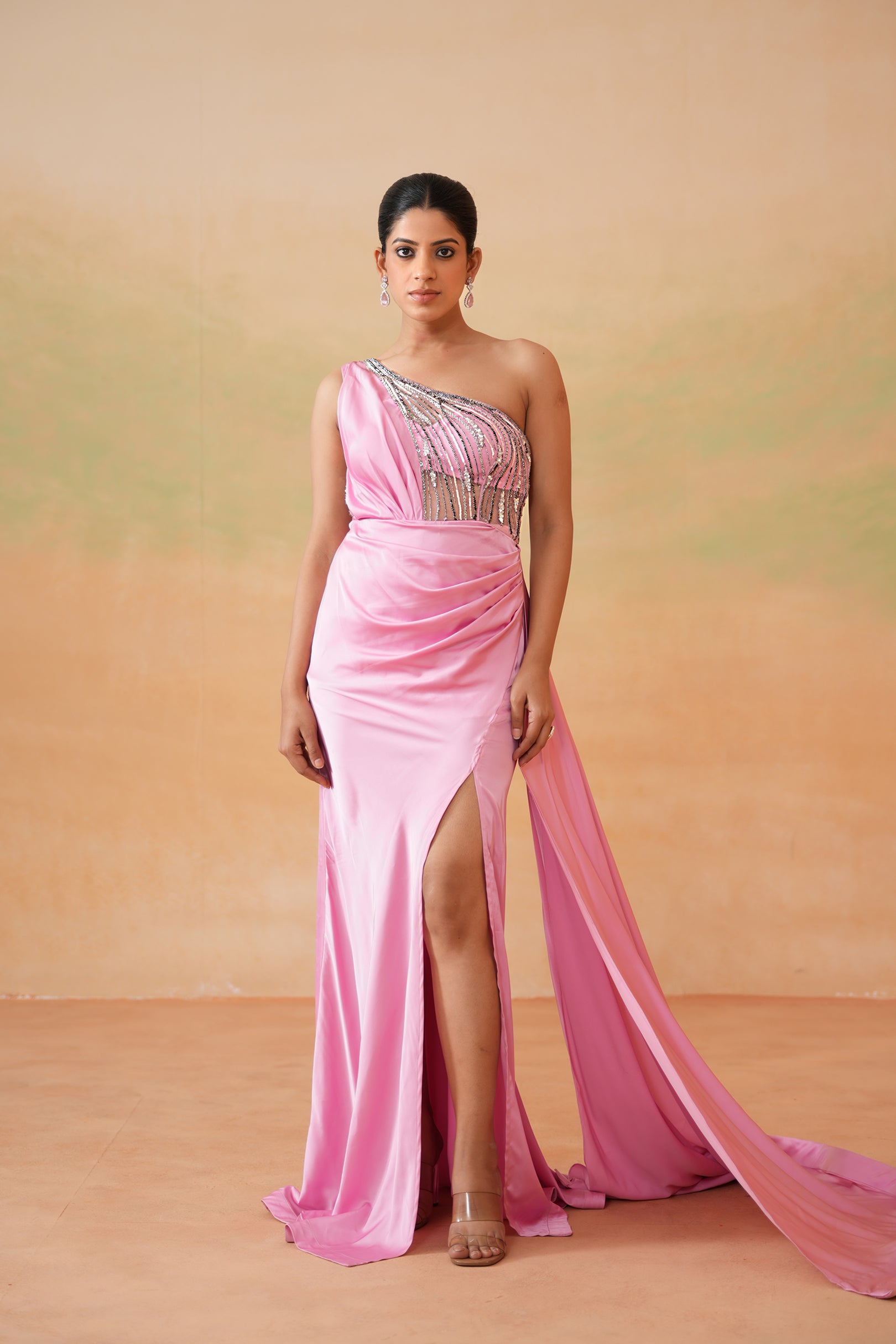 PINK EMBROIDERED GOWN