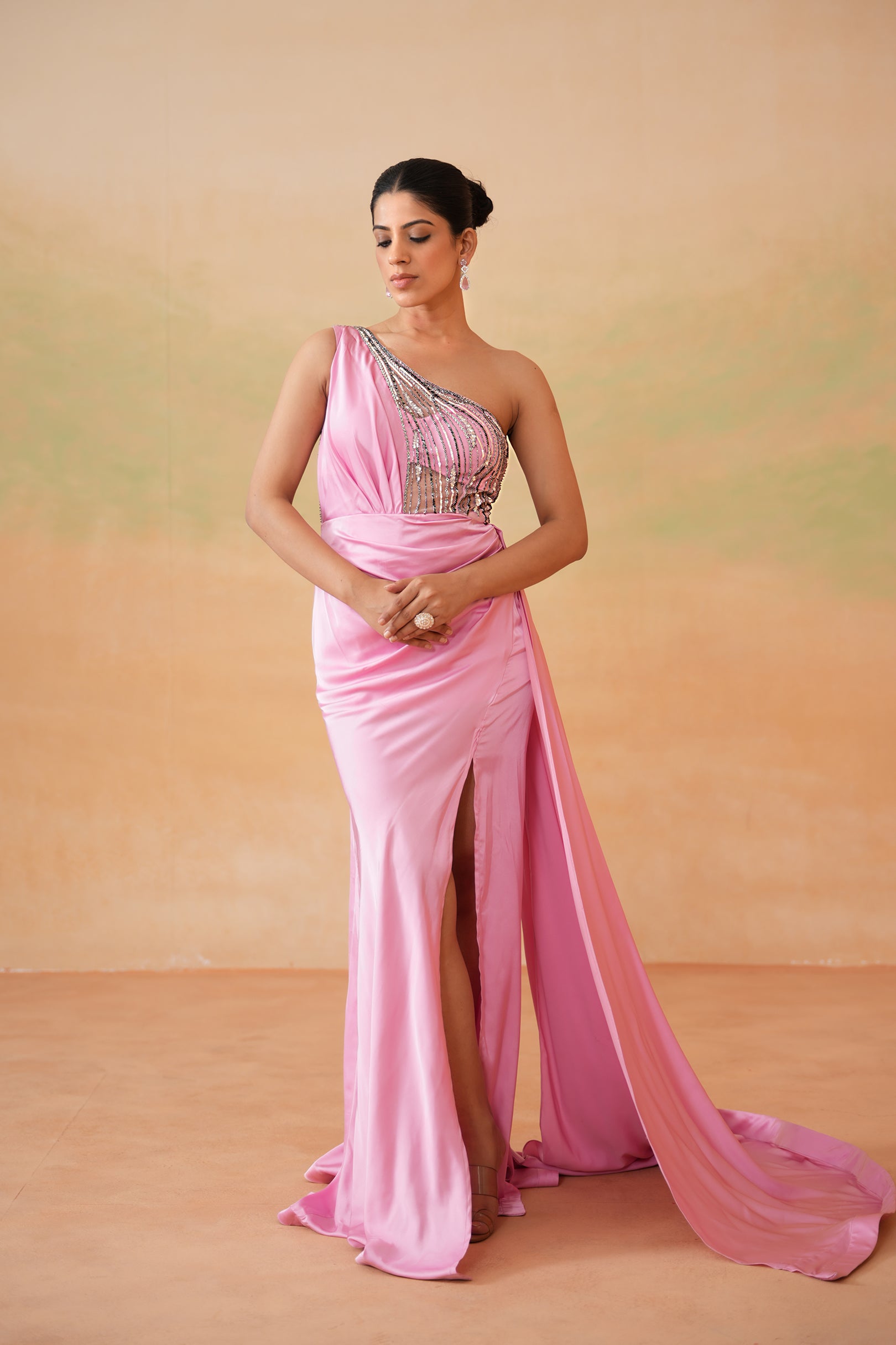 PINK EMBROIDERED GOWN