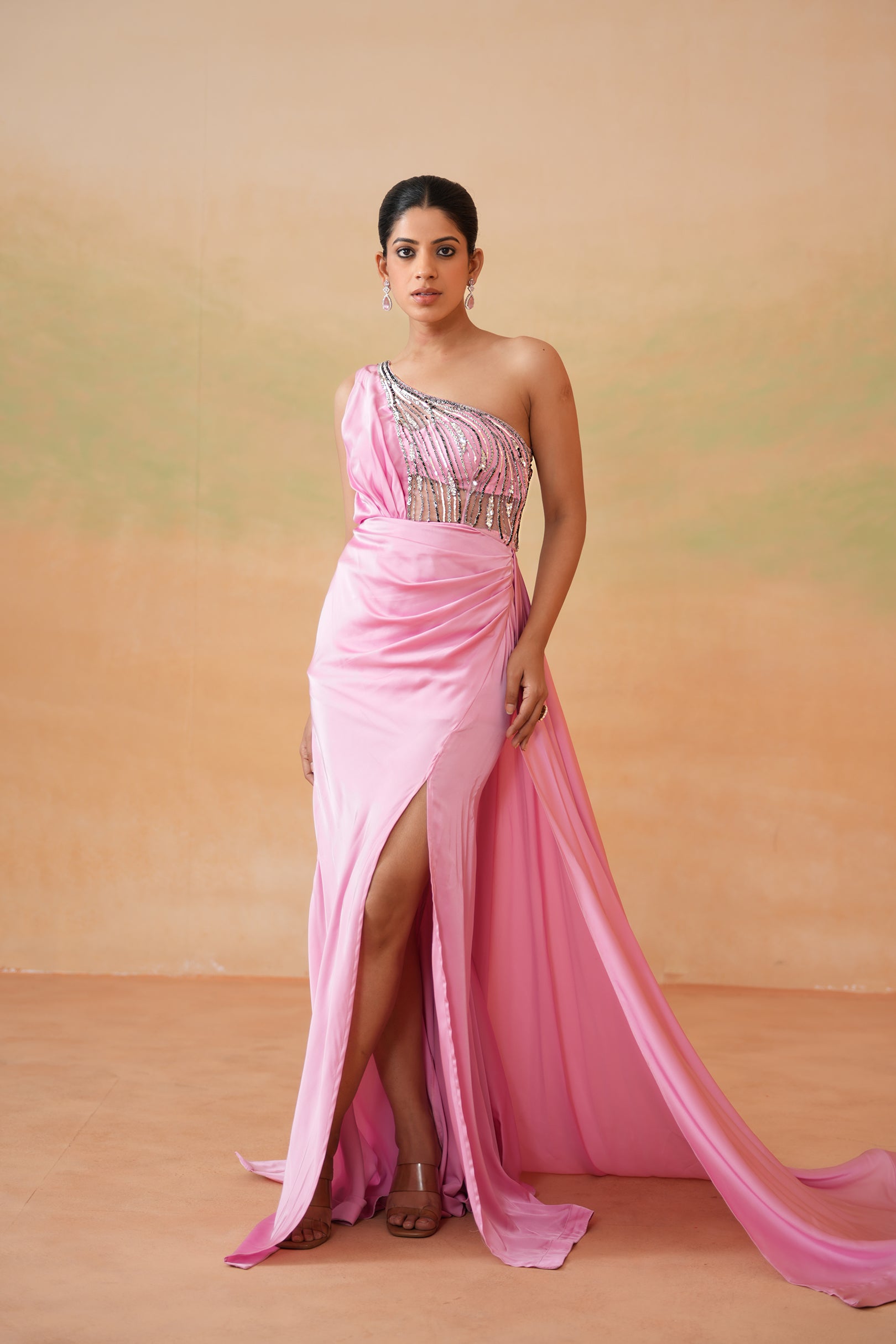 PINK EMBROIDERED GOWN