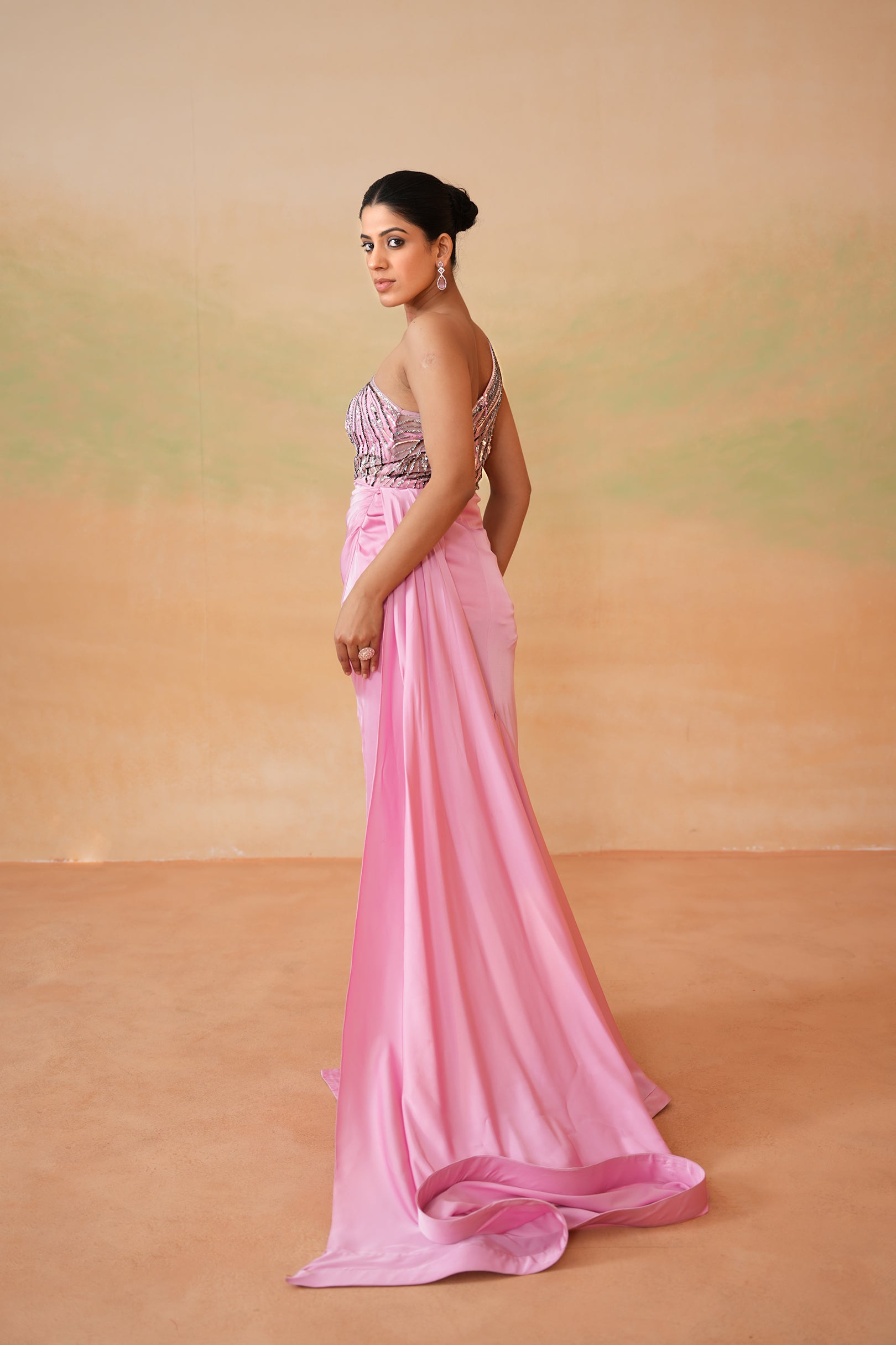 PINK EMBROIDERED GOWN