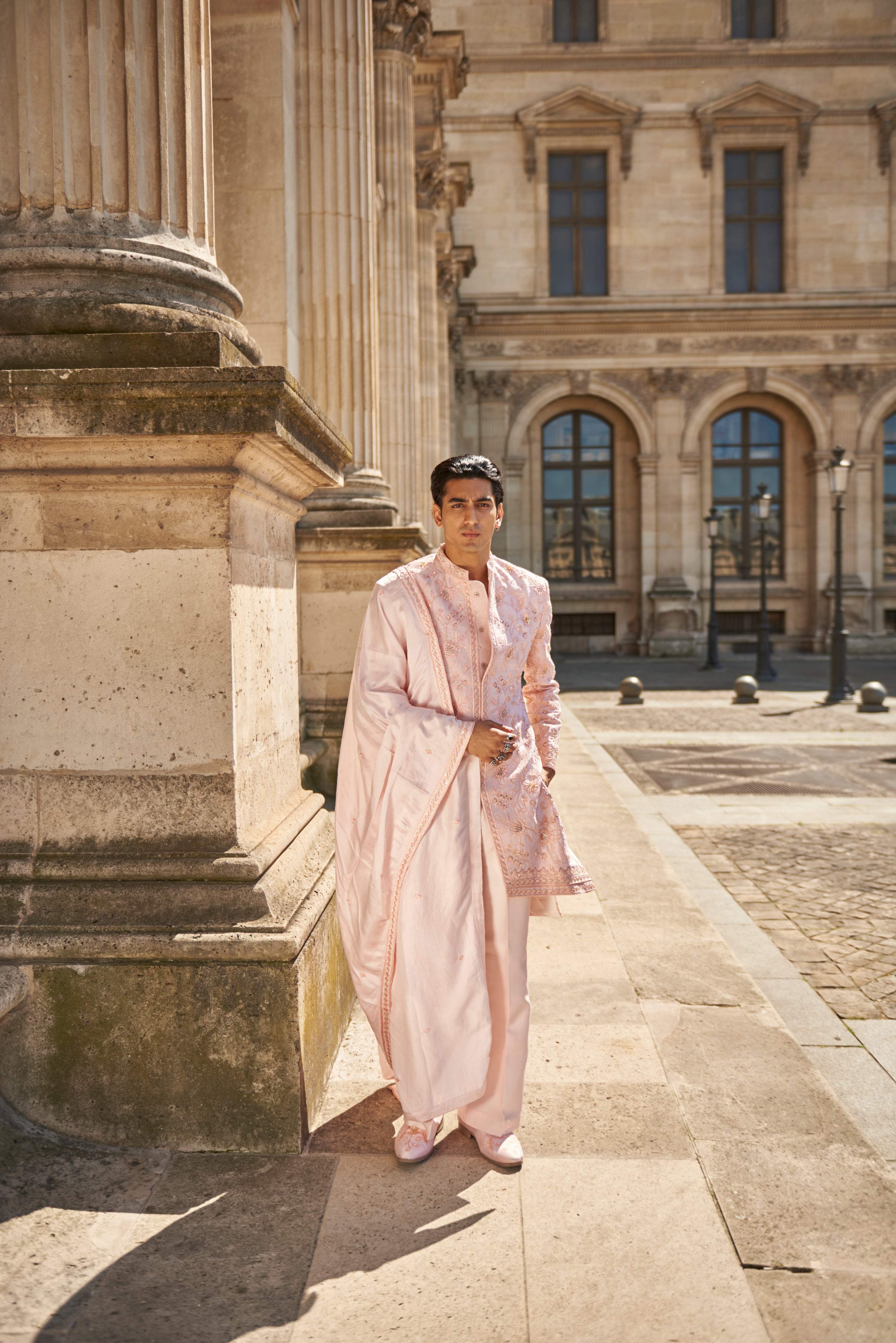 BLUSH PINK SHERWANI SET