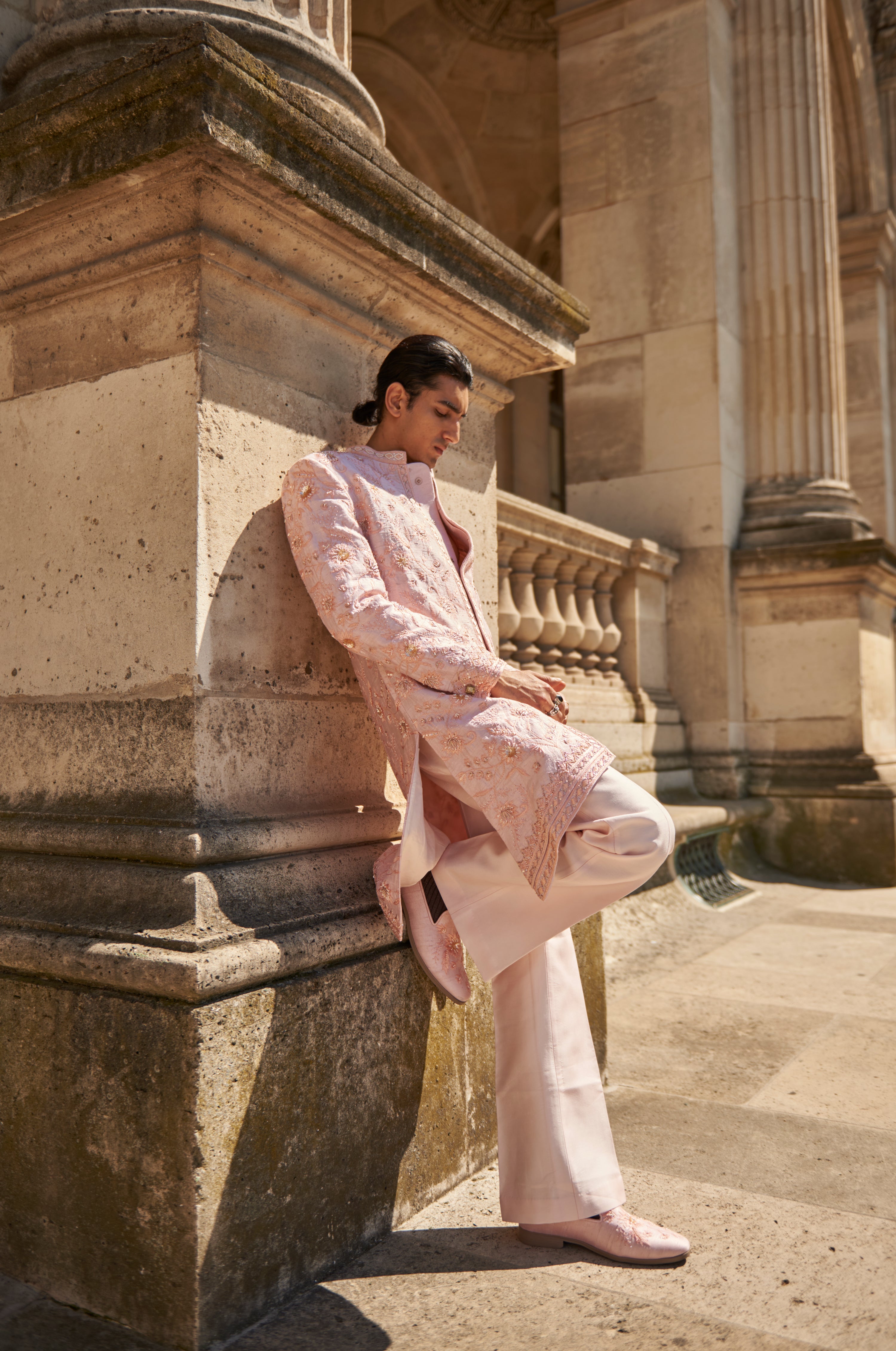 BLUSH PINK SHERWANI SET