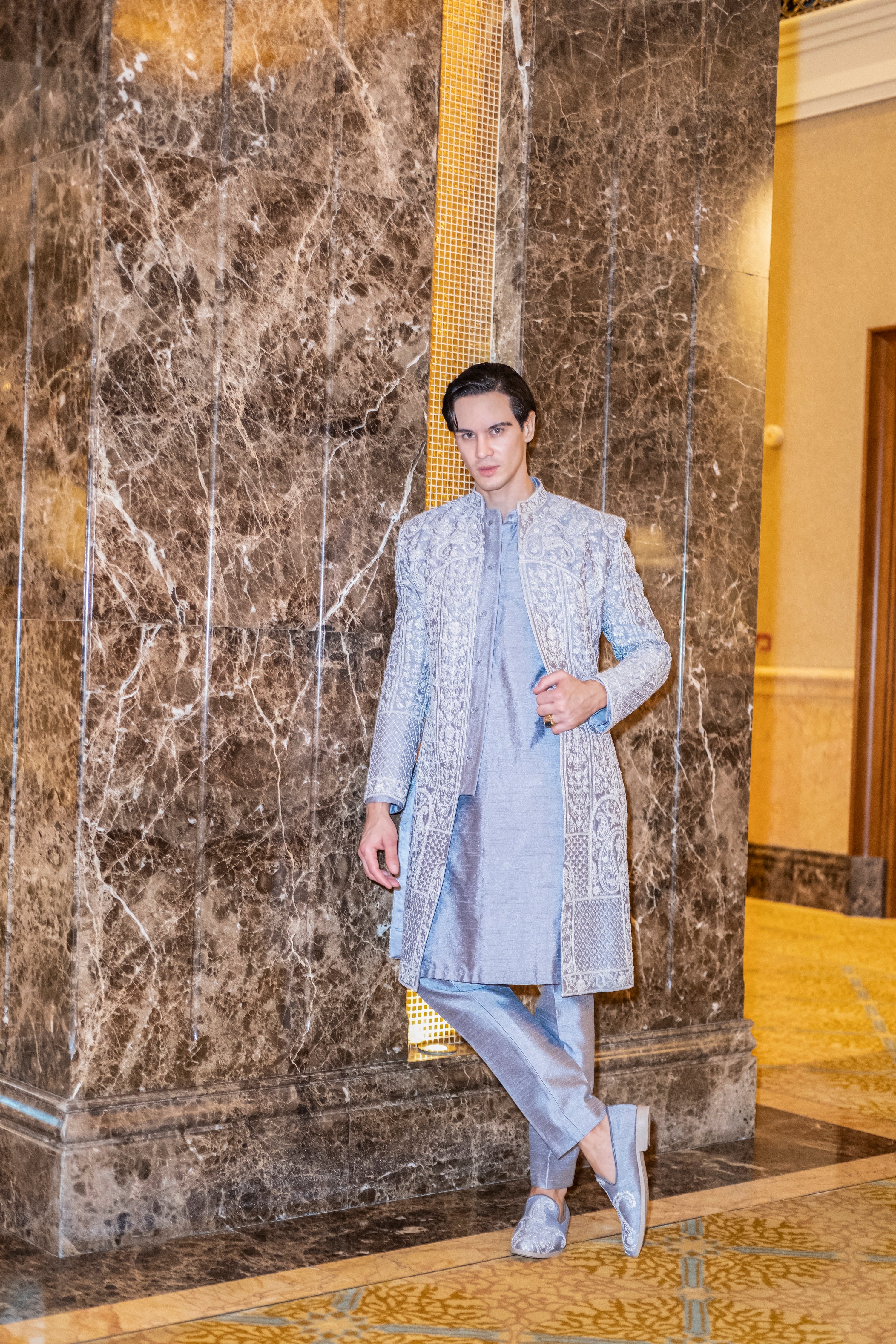 PLATINIUM PRINCE SHERWANI SET