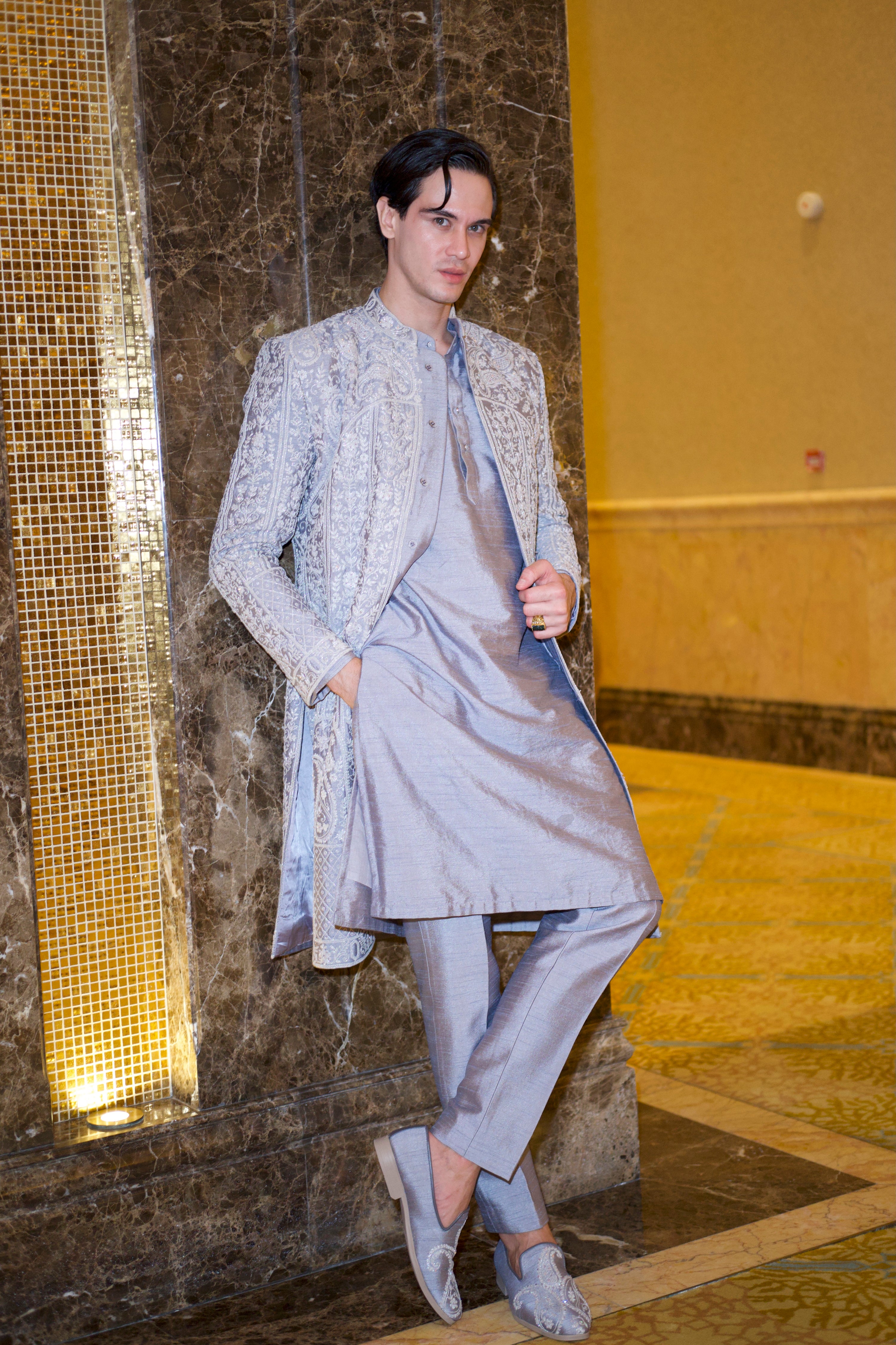 PLATINIUM PRINCE SHERWANI SET