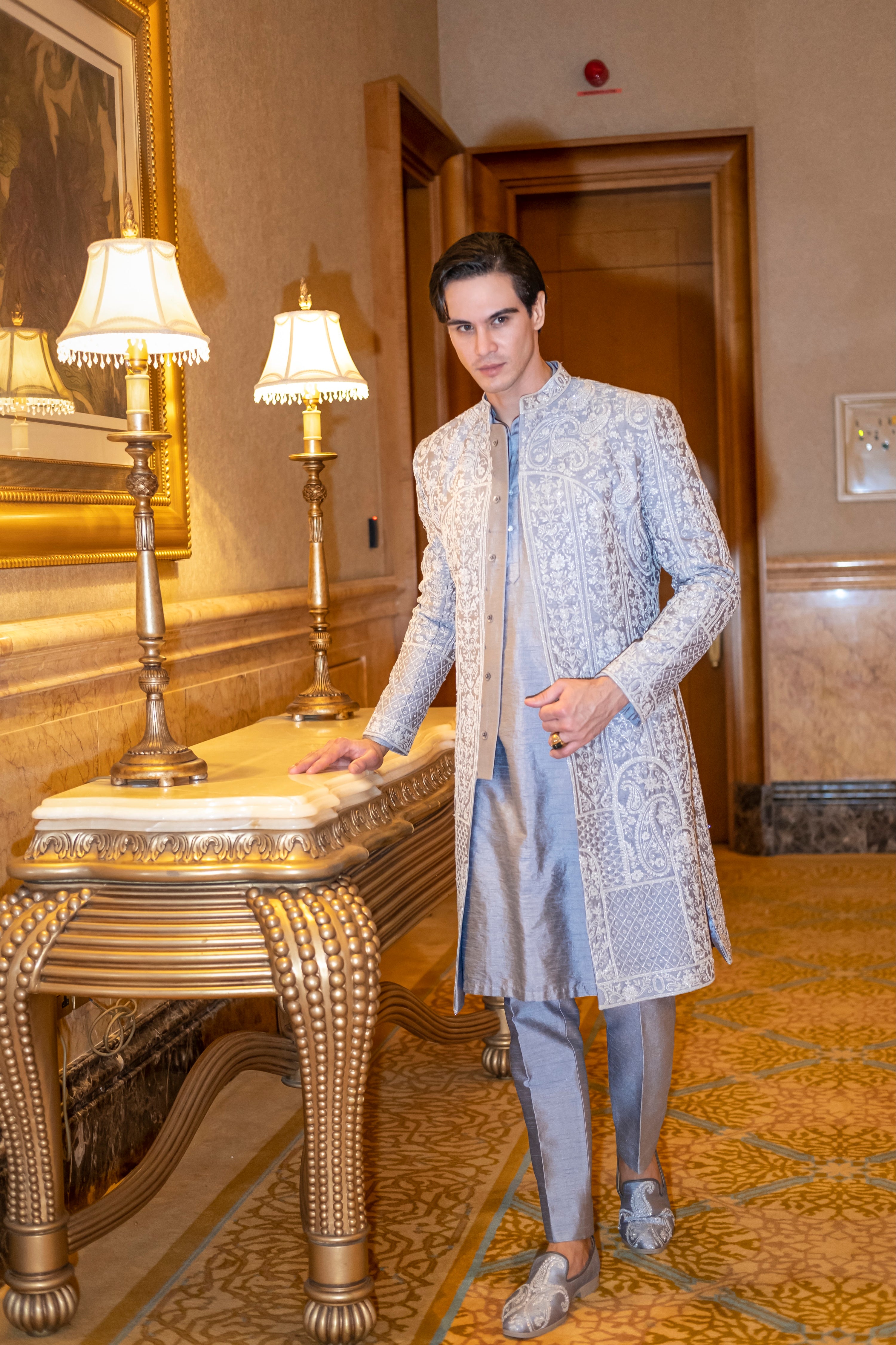 PLATINIUM PRINCE SHERWANI SET