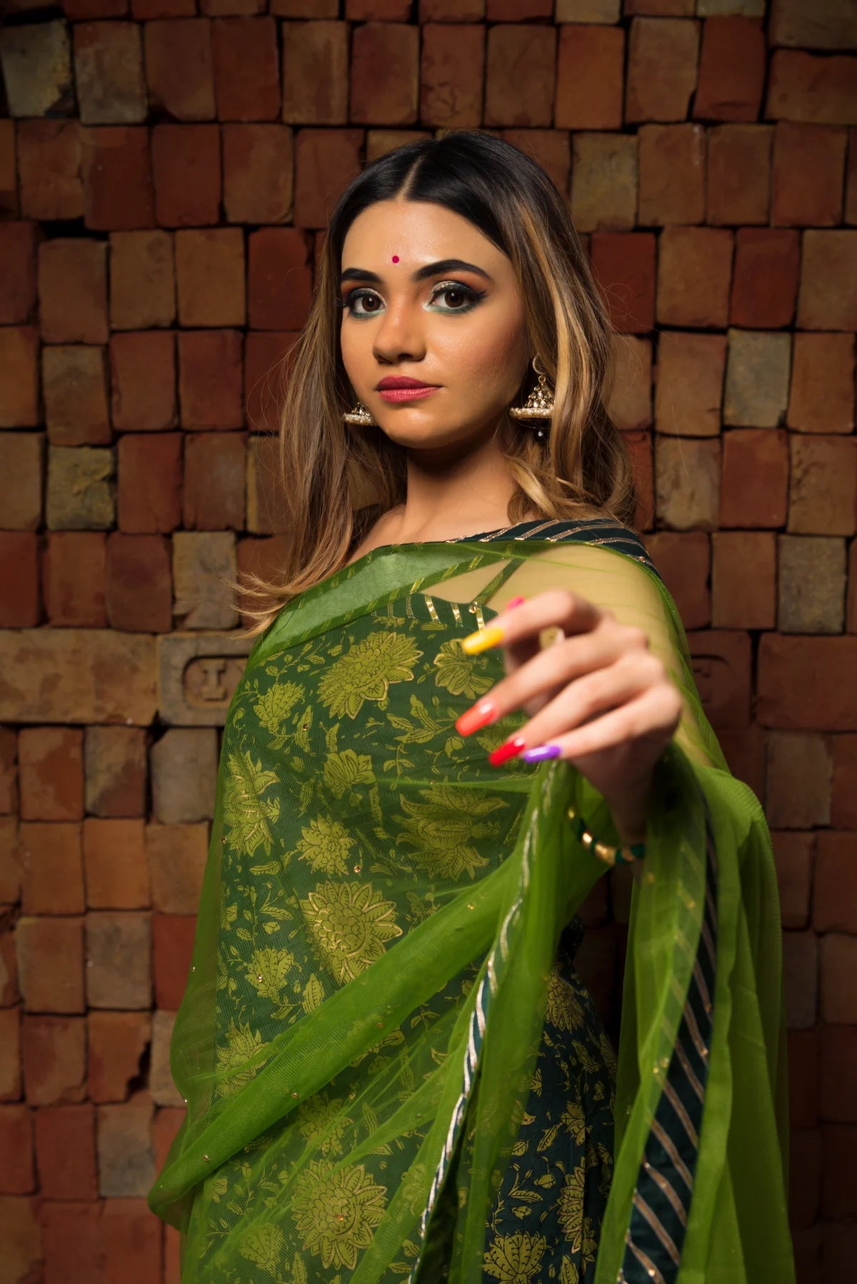 ORCHID GREEN HAND BLOCK PURE COTTON SUIT SET