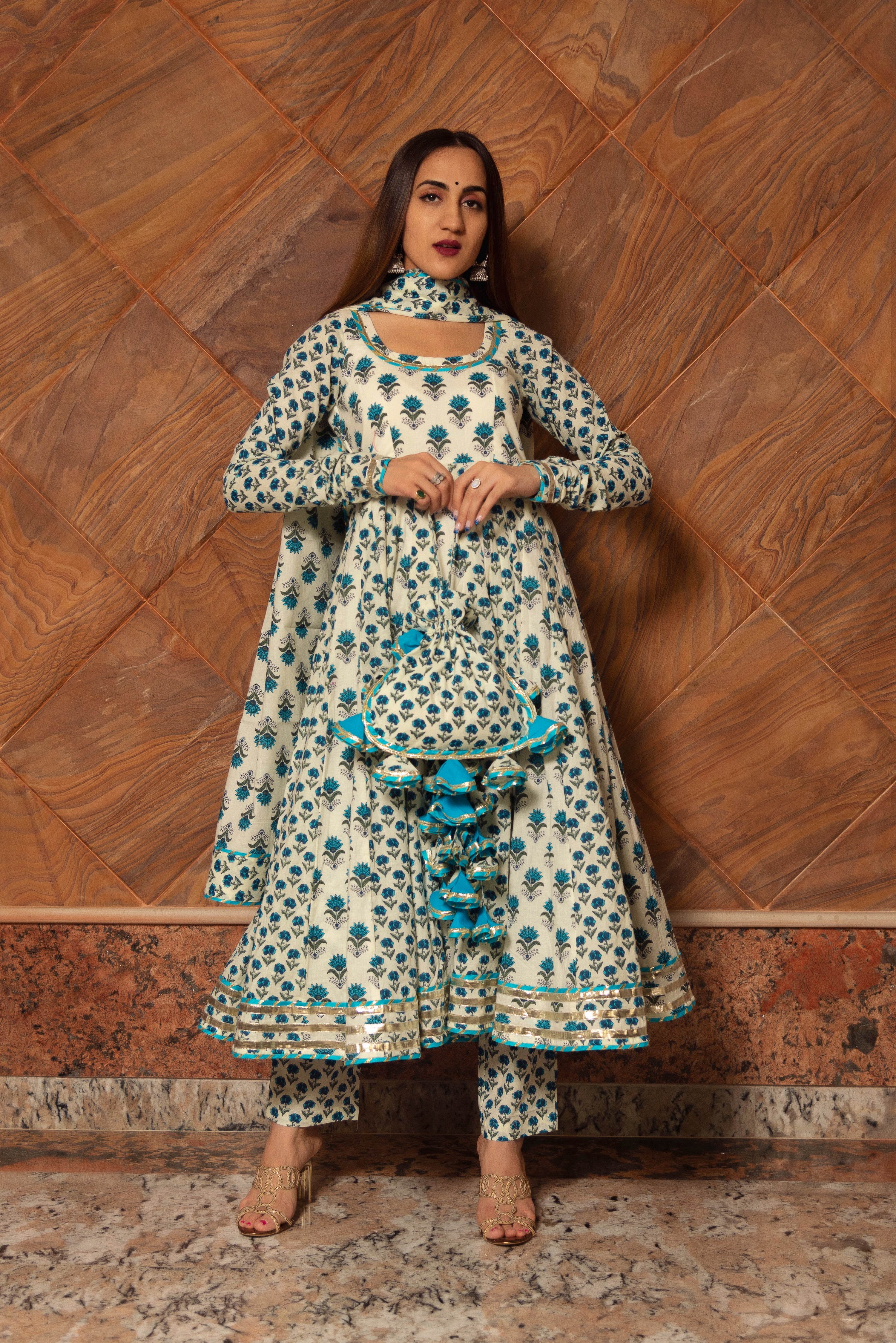 PAISELY COTTON KALIDAR ANARKALI SET