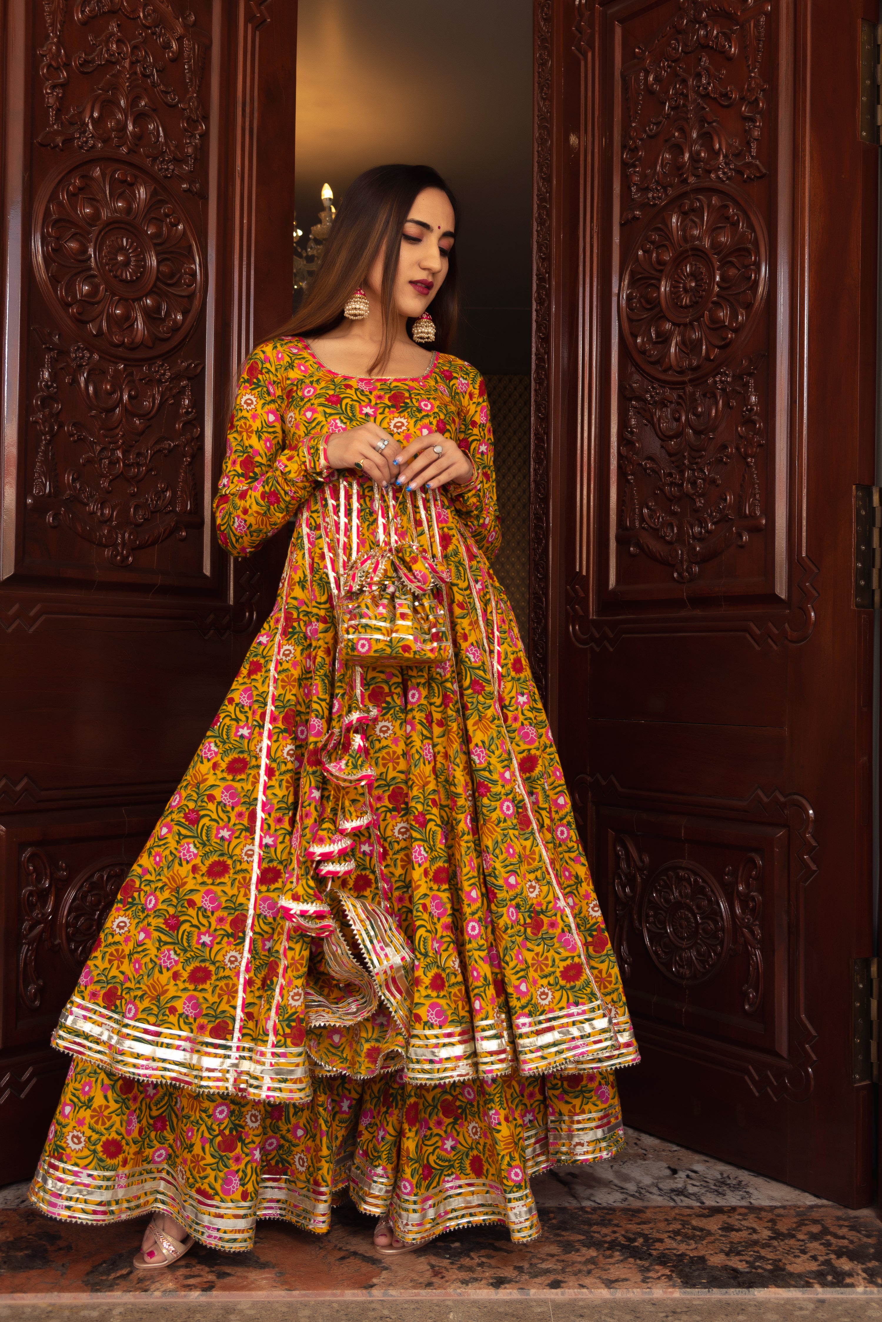 MASTANI COTTON ANARKALI PALAZZO SET