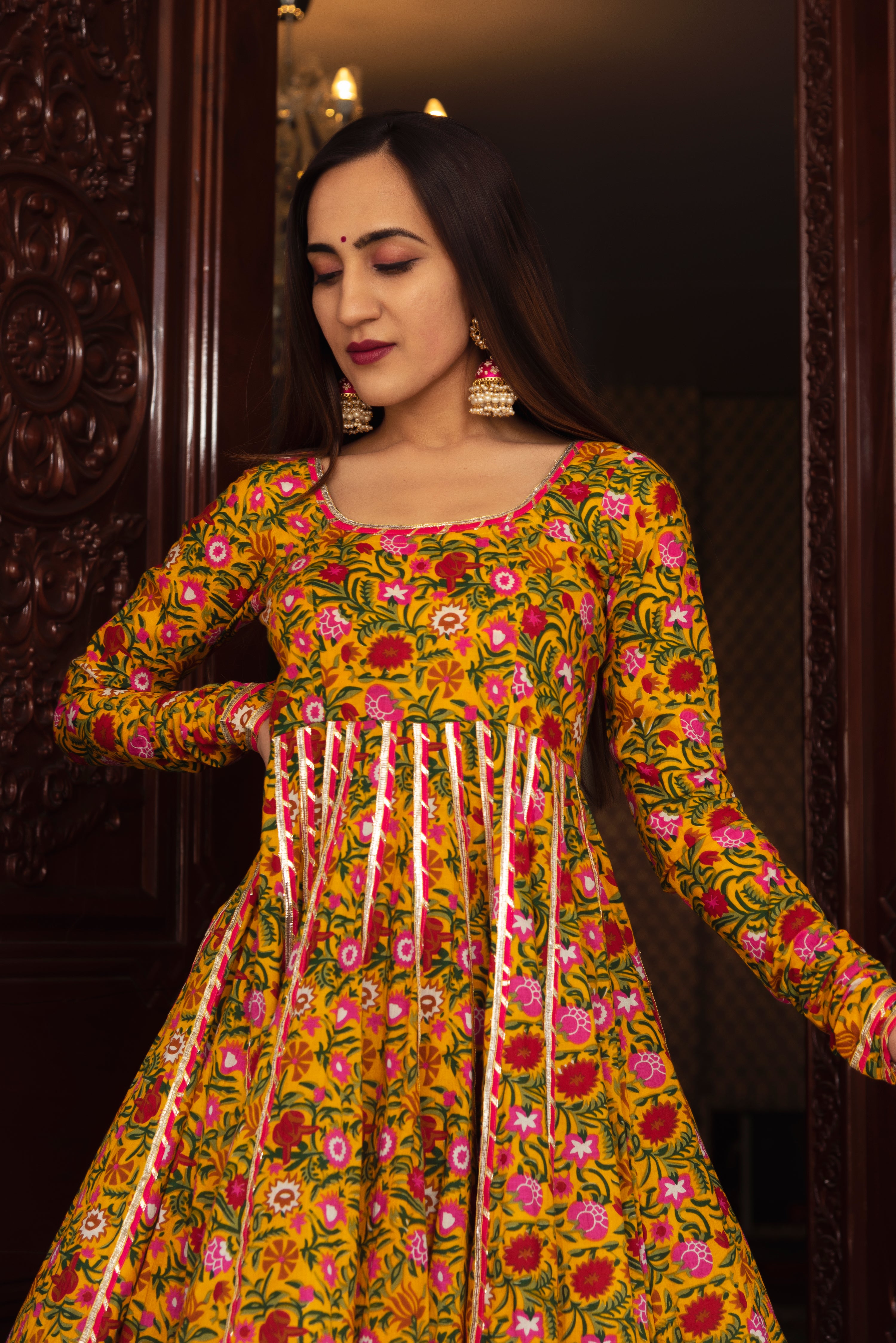 MASTANI COTTON ANARKALI PALAZZO SET