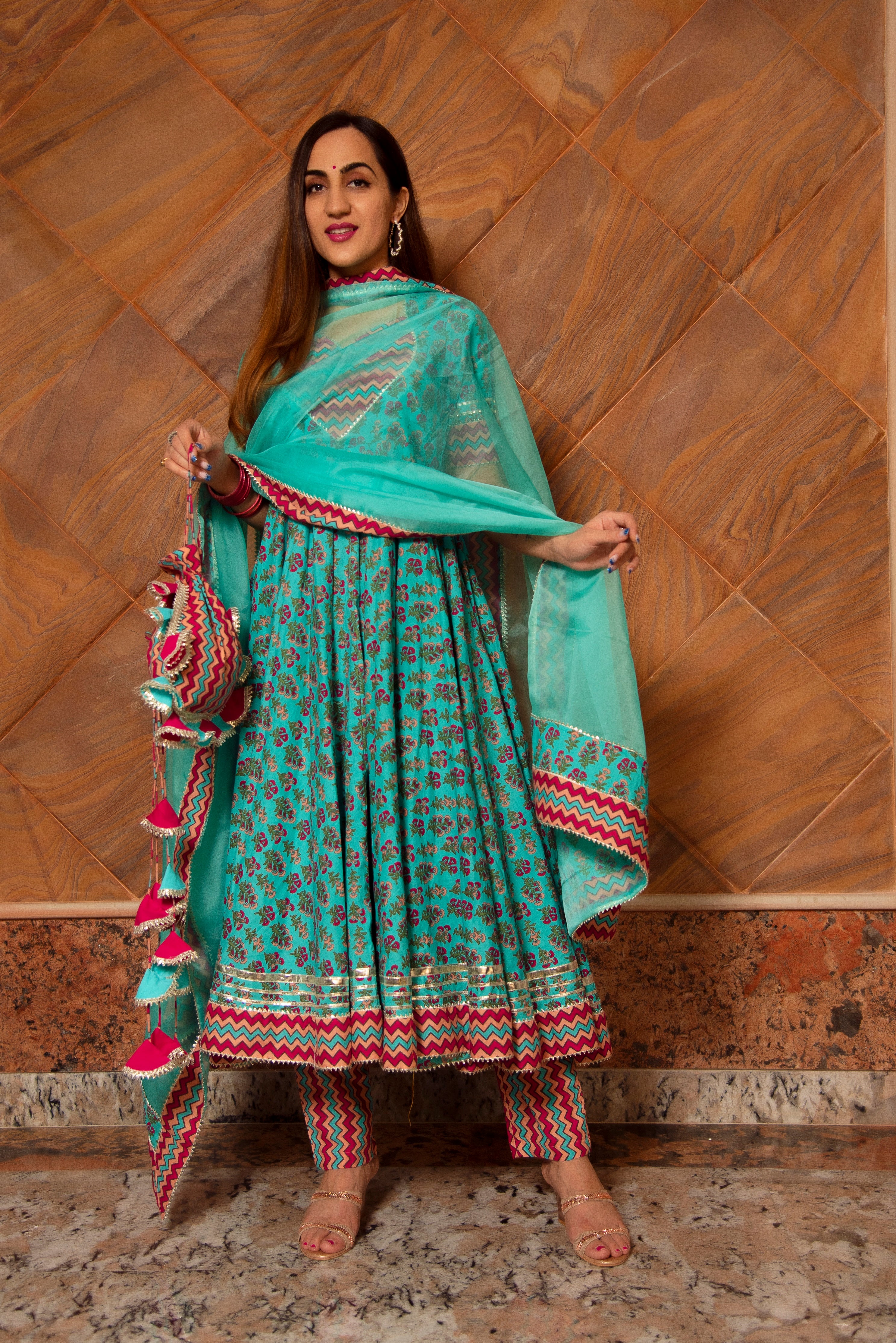 SAANCHI COTTON ANARKALI SET