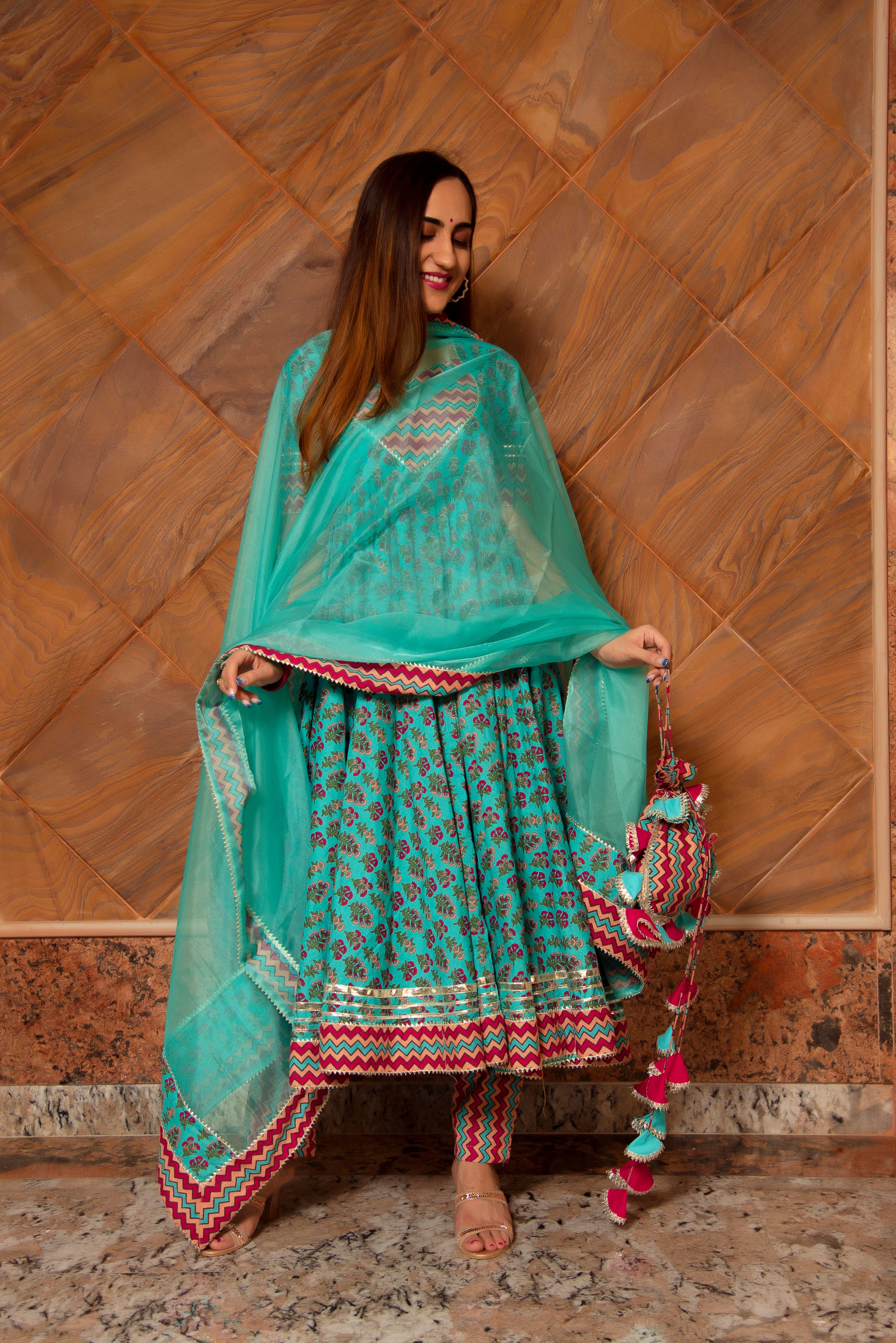 SAANCHI COTTON ANARKALI SET