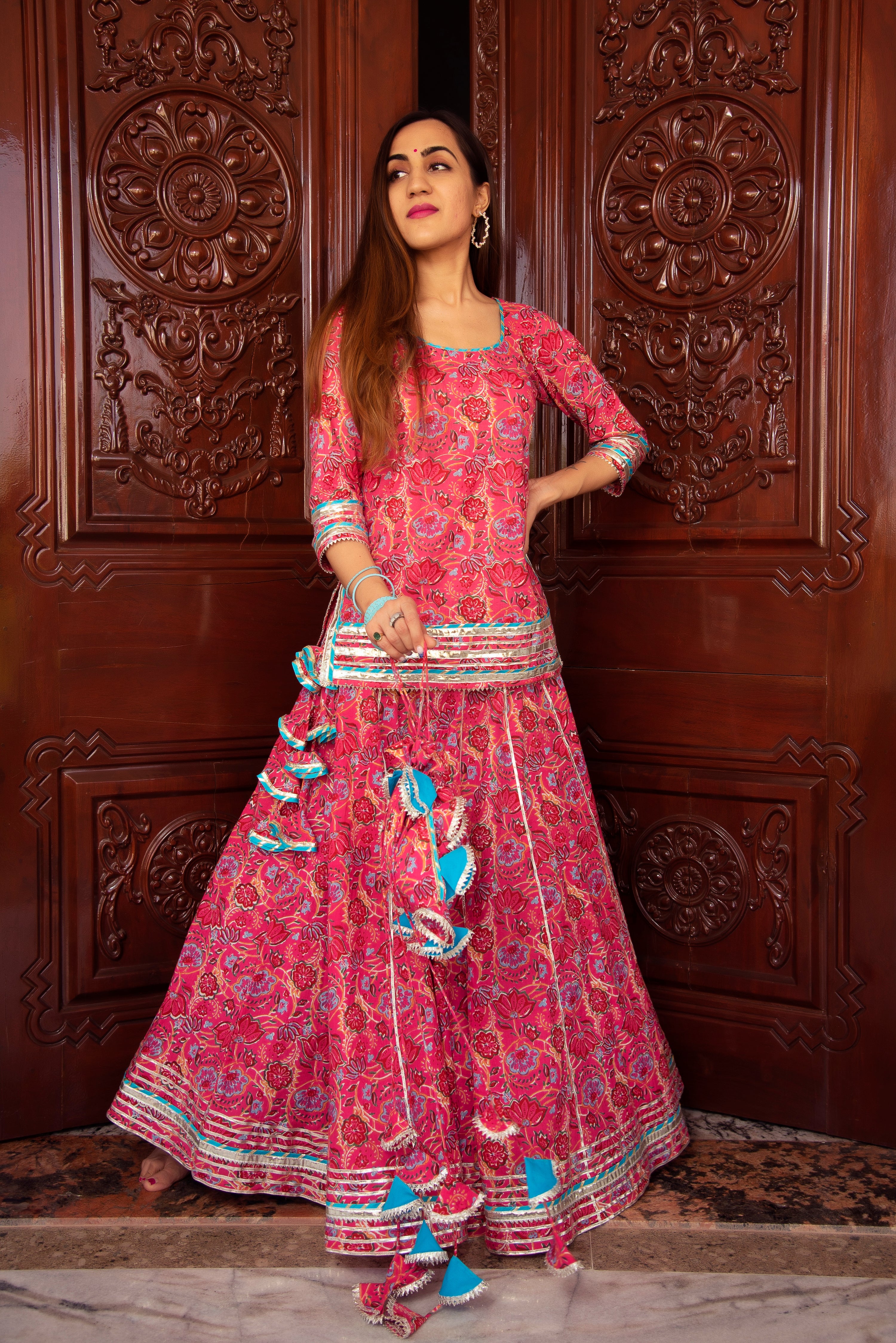 NAAZ COTTON SKIRT SET