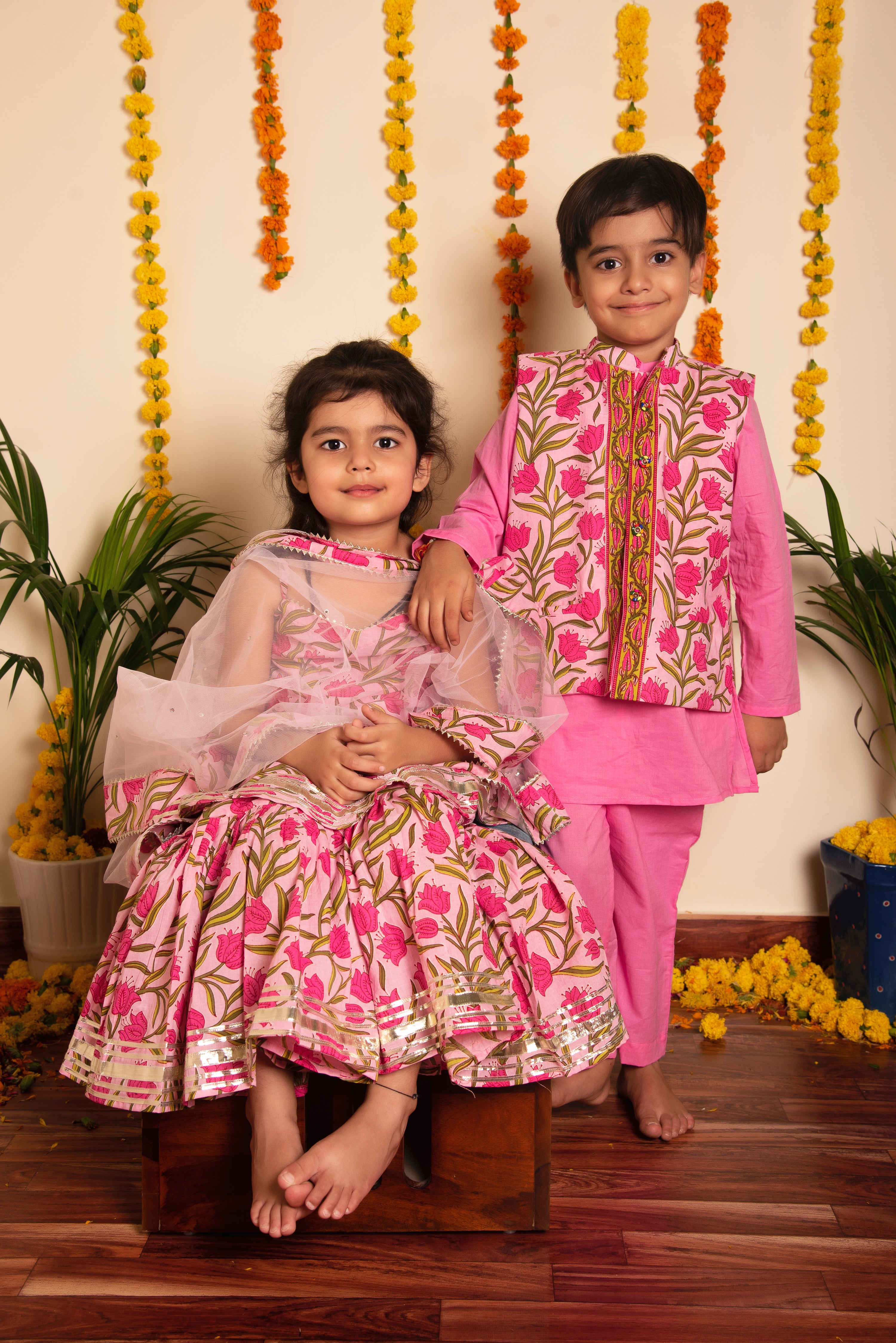 BACHPAN GULBHAR KURTA JACKET SET