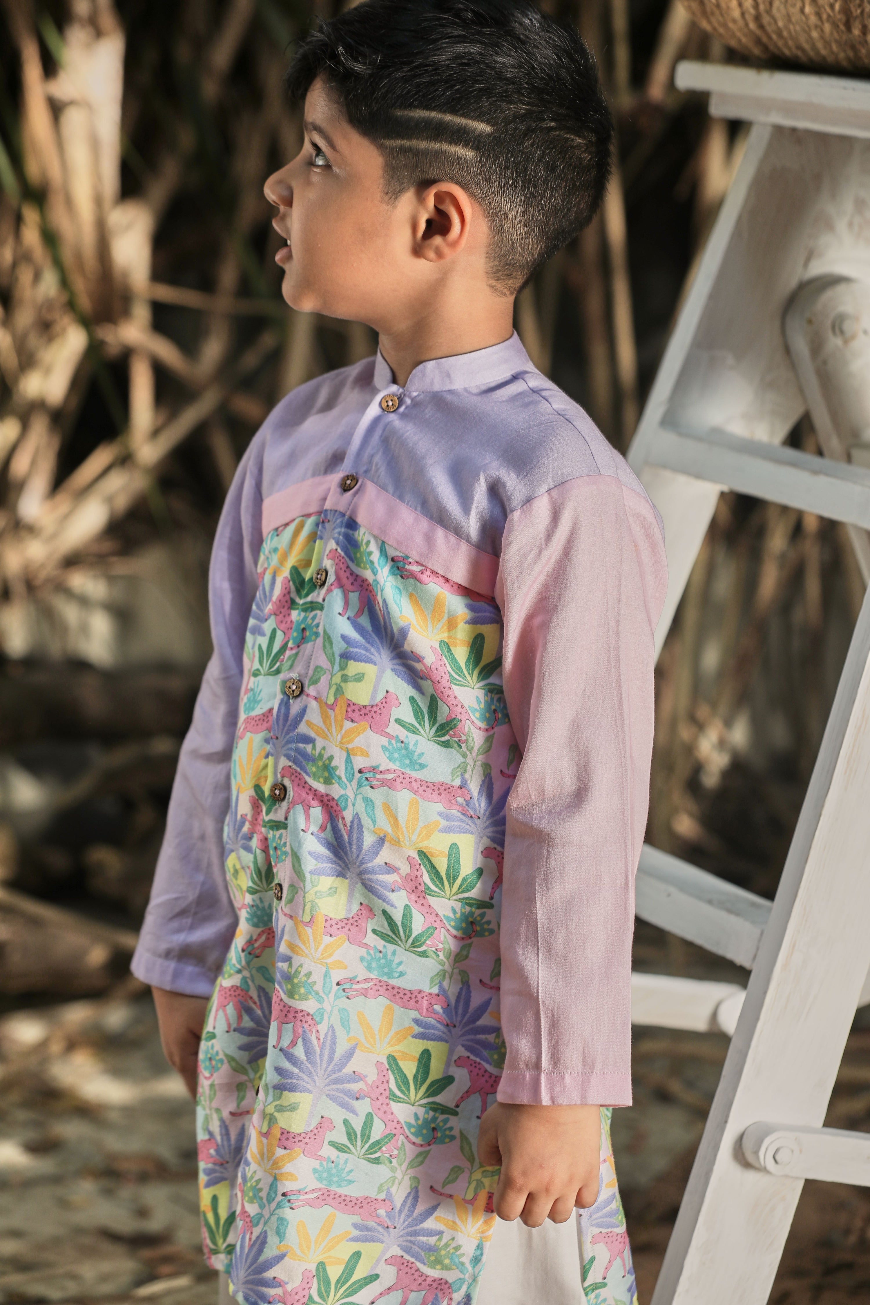 Tropical Print Kurta and Pants