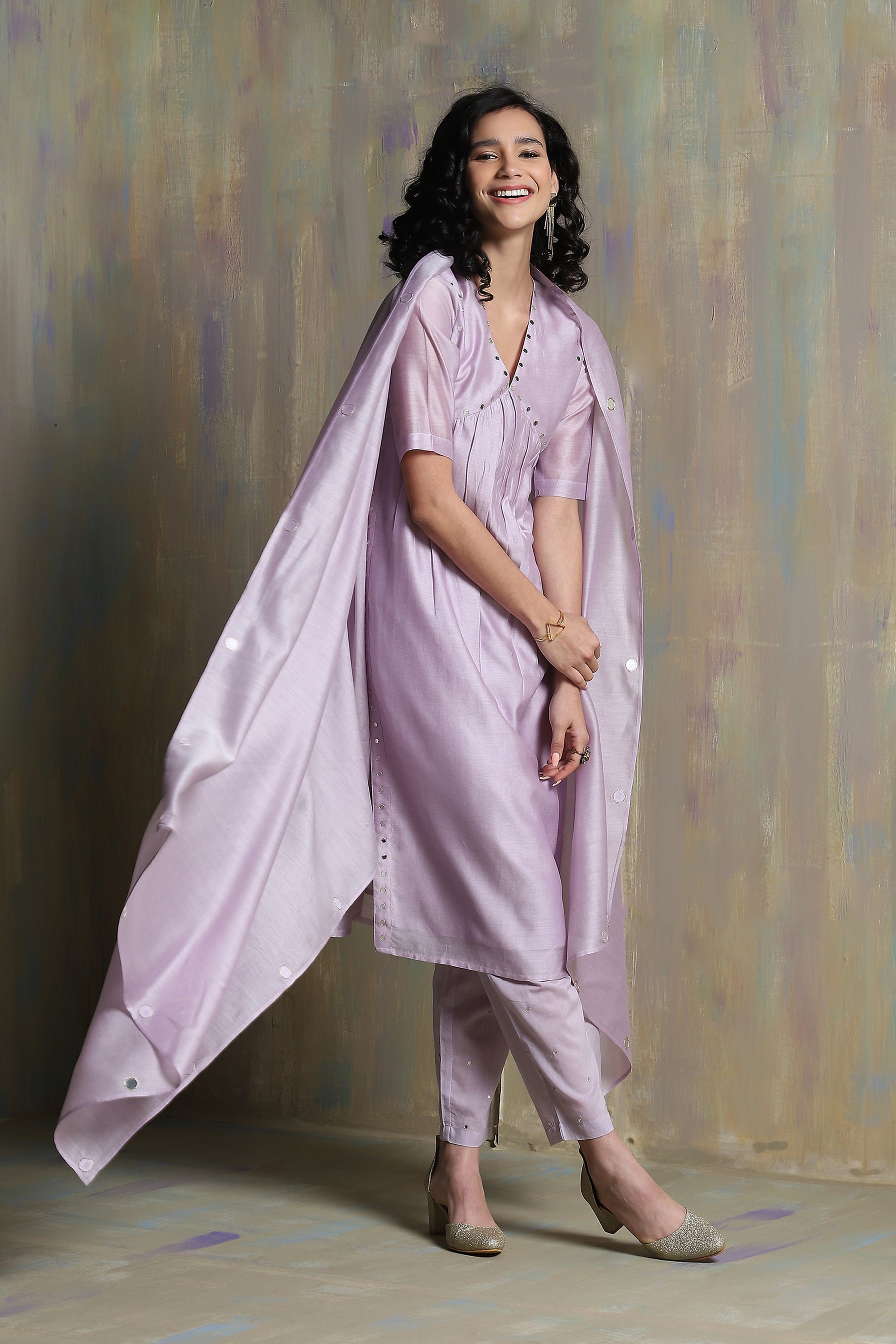 LILAC HIGH SLIT KURTA SET