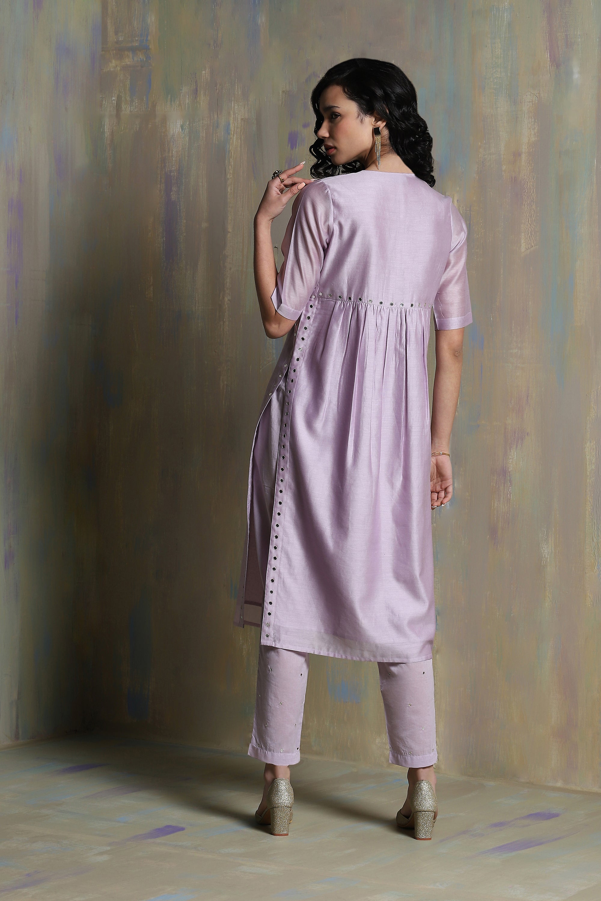 LILAC HIGH SLIT KURTA SET