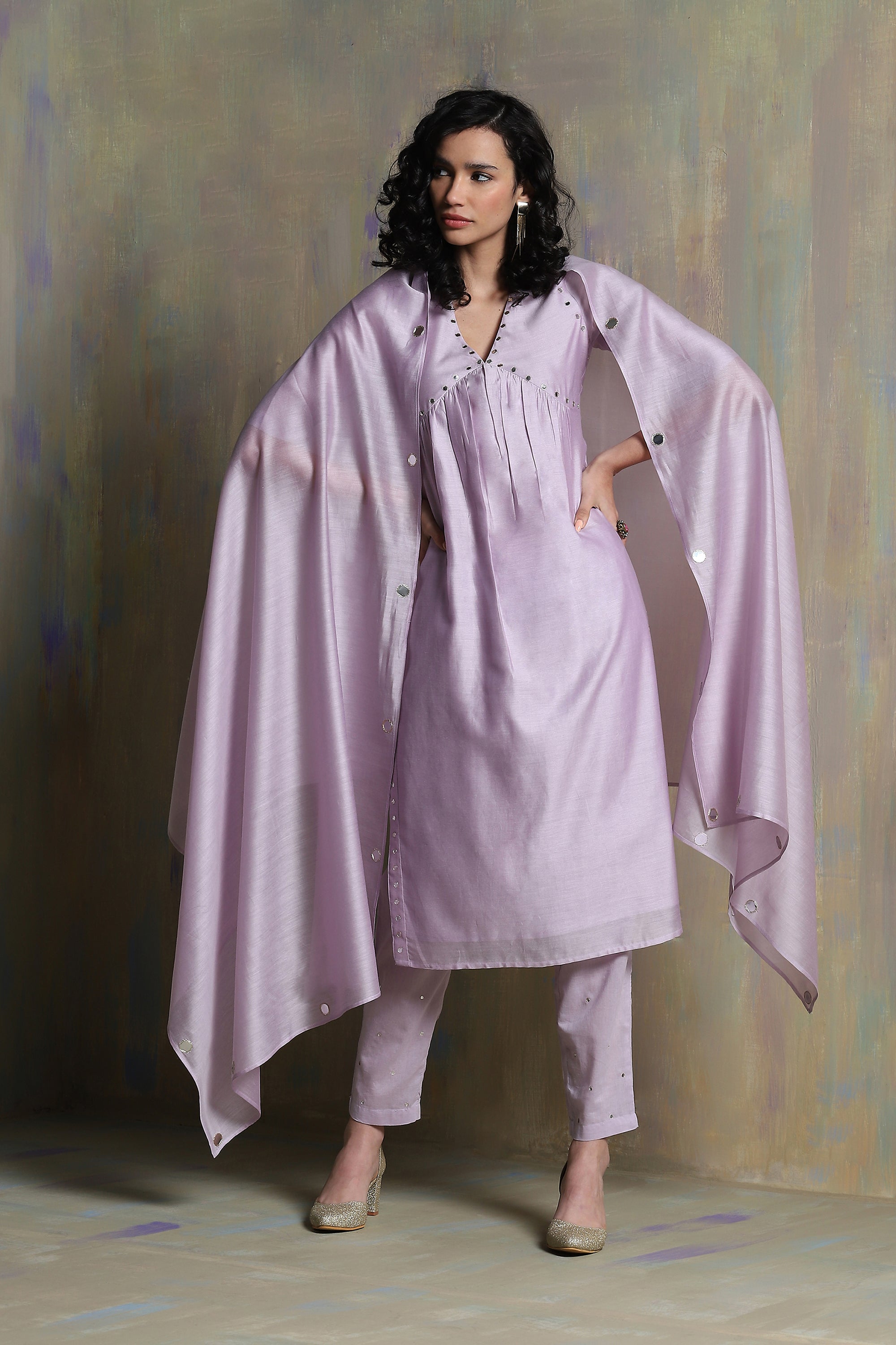 LILAC HIGH SLIT KURTA SET