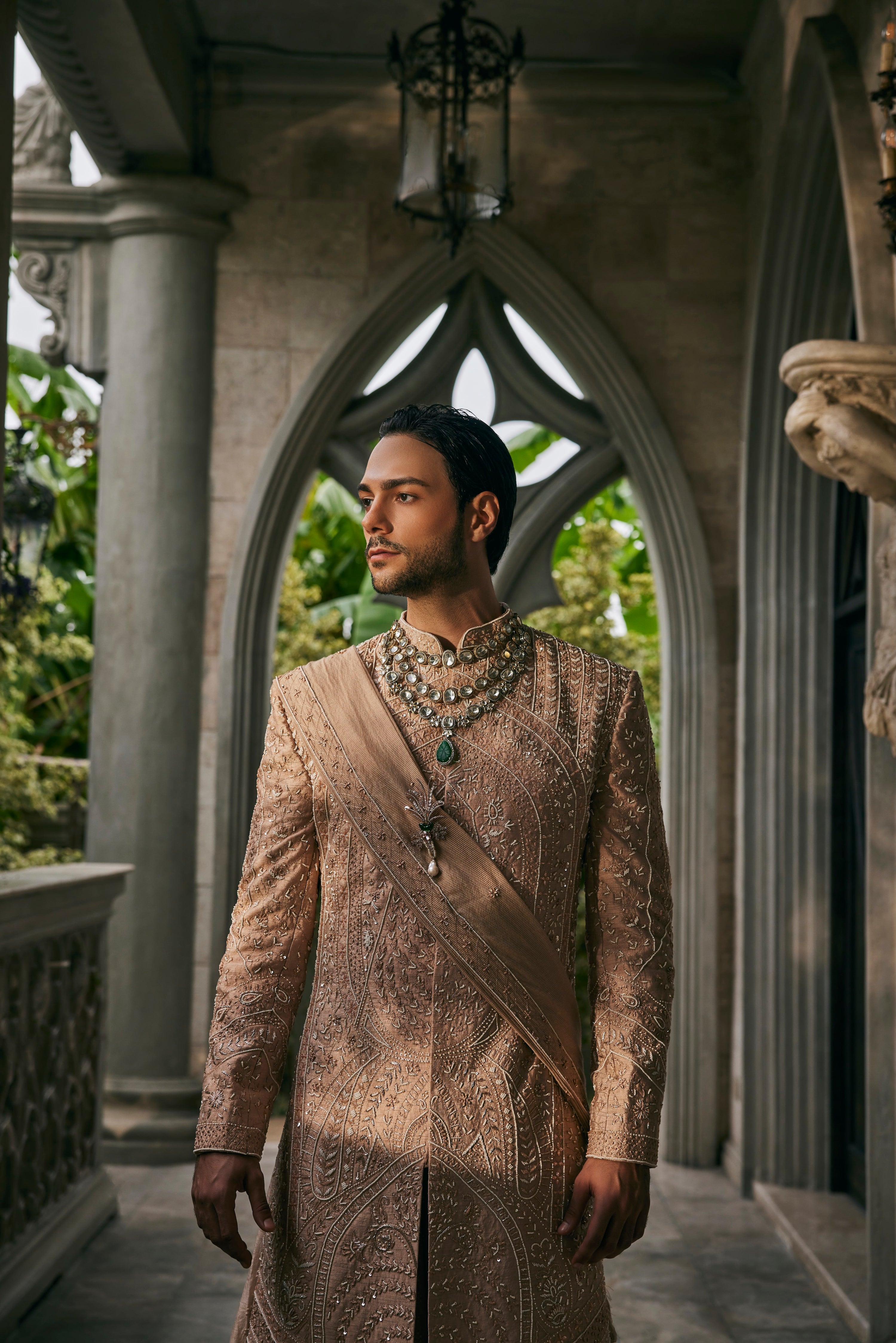 THE MAHARAJA EDIT PLAIN SHERWANI SET