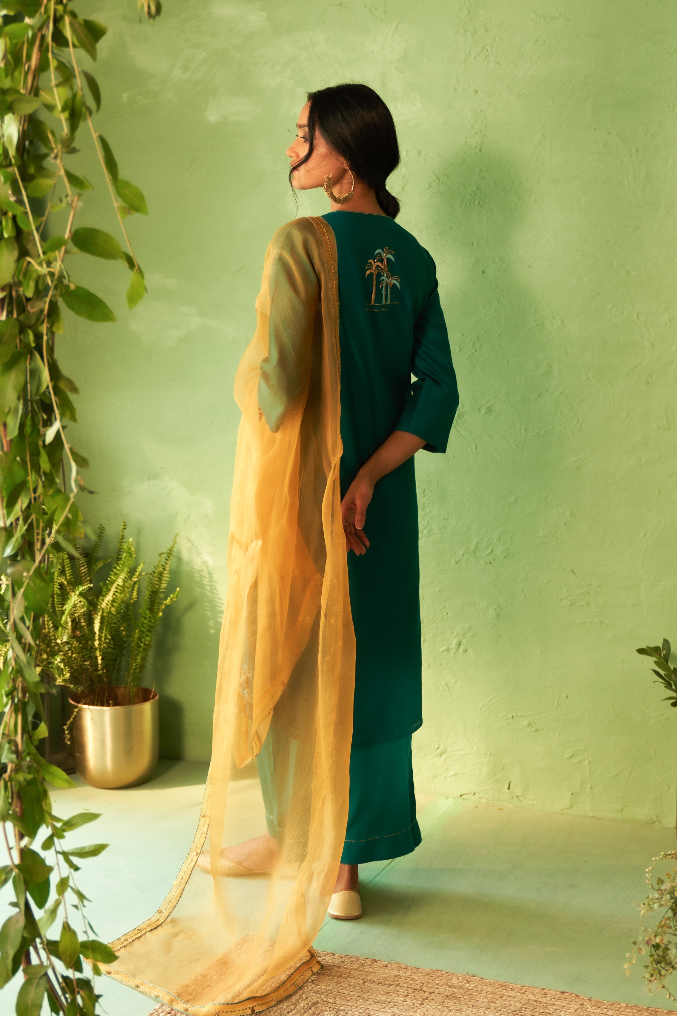 PEACOCK GREEN TUNIC SET