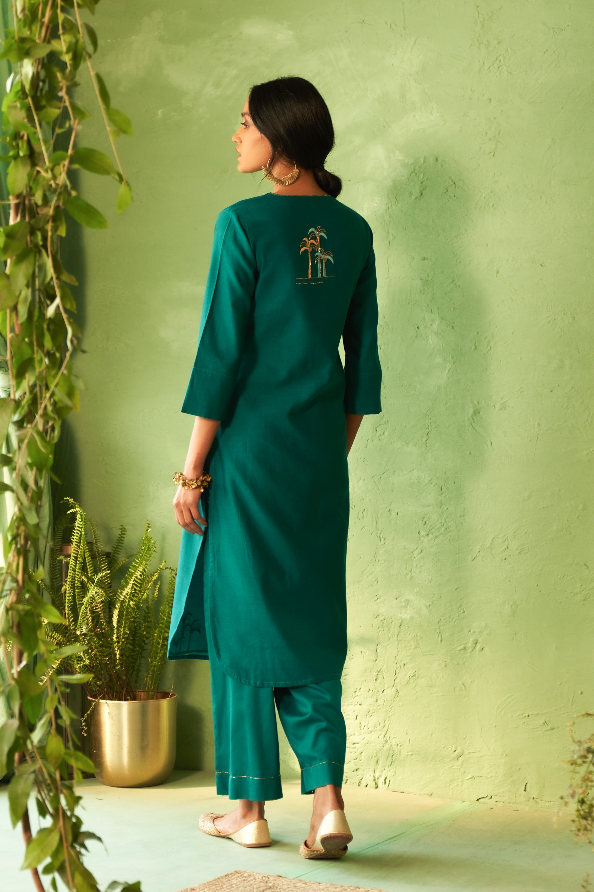 PEACOCK GREEN TUNIC SET