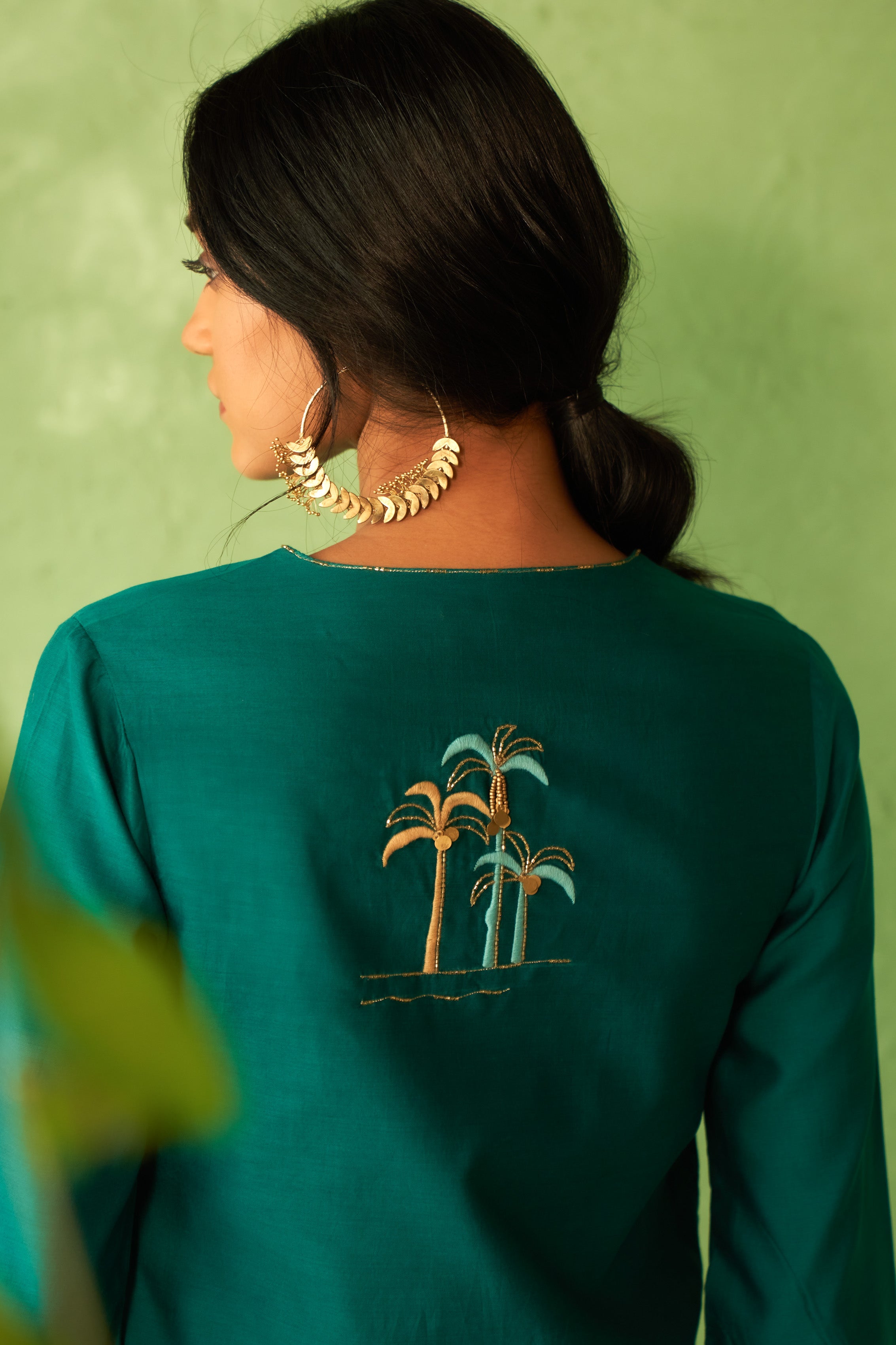 PEACOCK GREEN TUNIC SET
