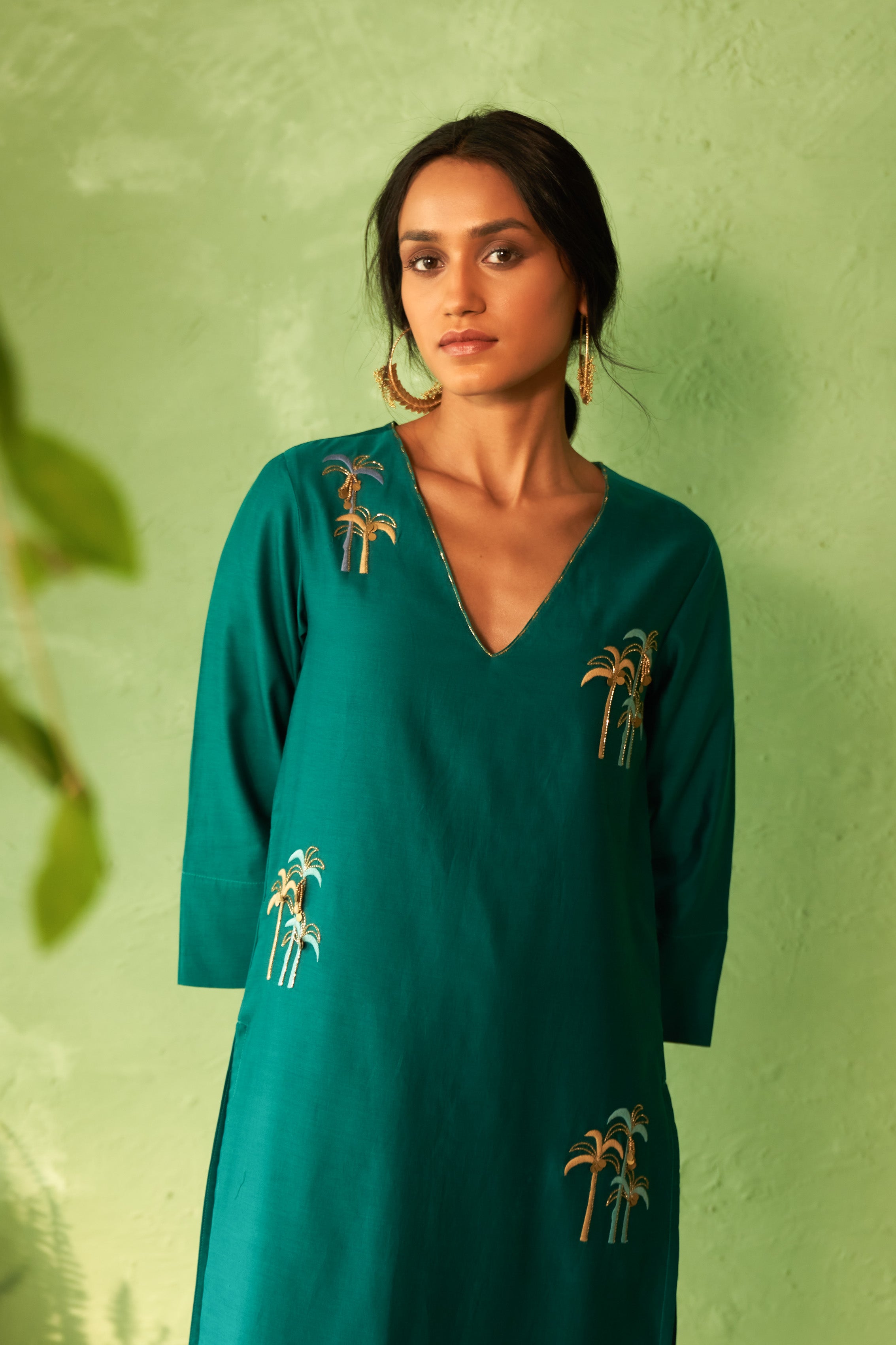 PEACOCK GREEN TUNIC SET