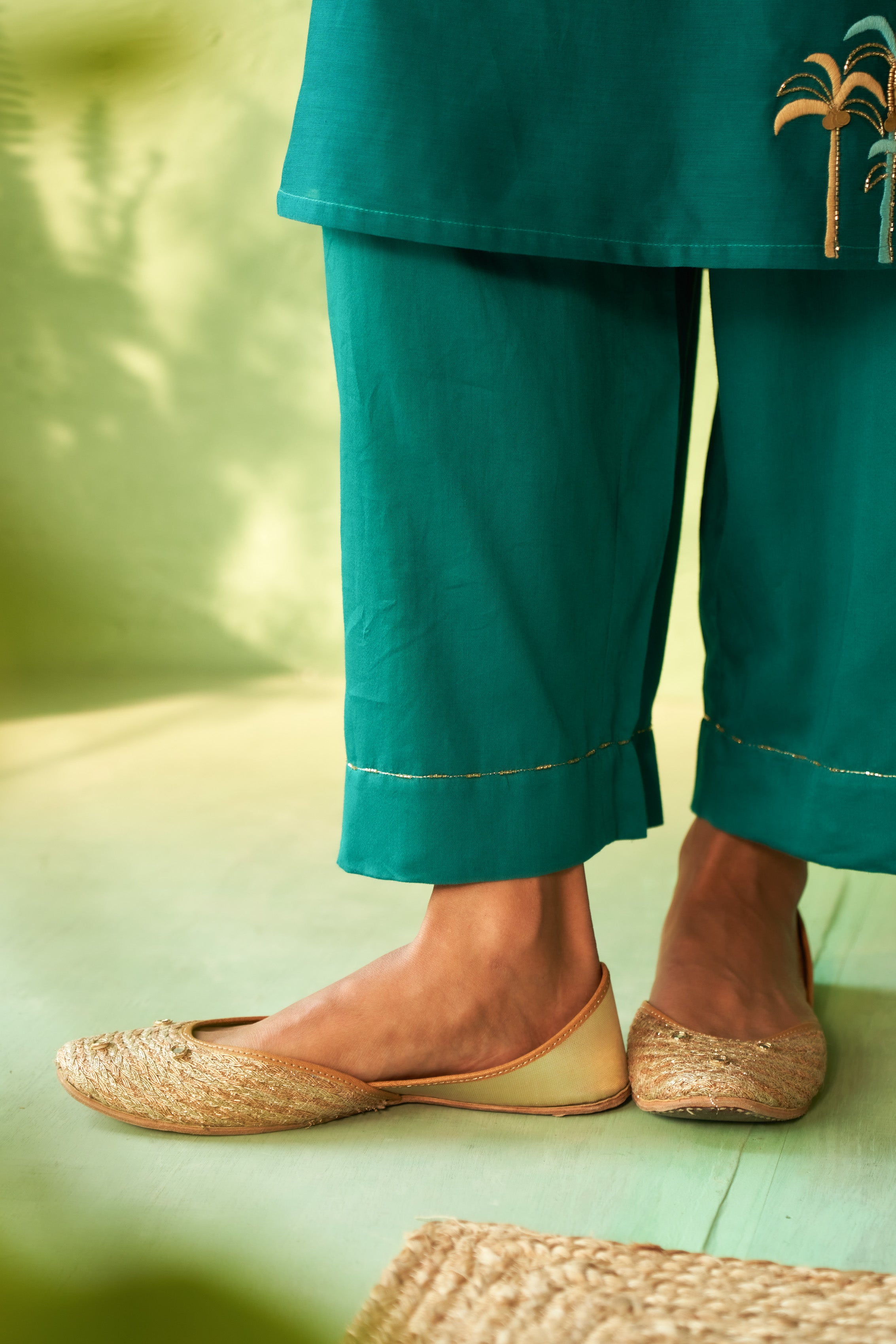 PEACOCK GREEN TUNIC SET