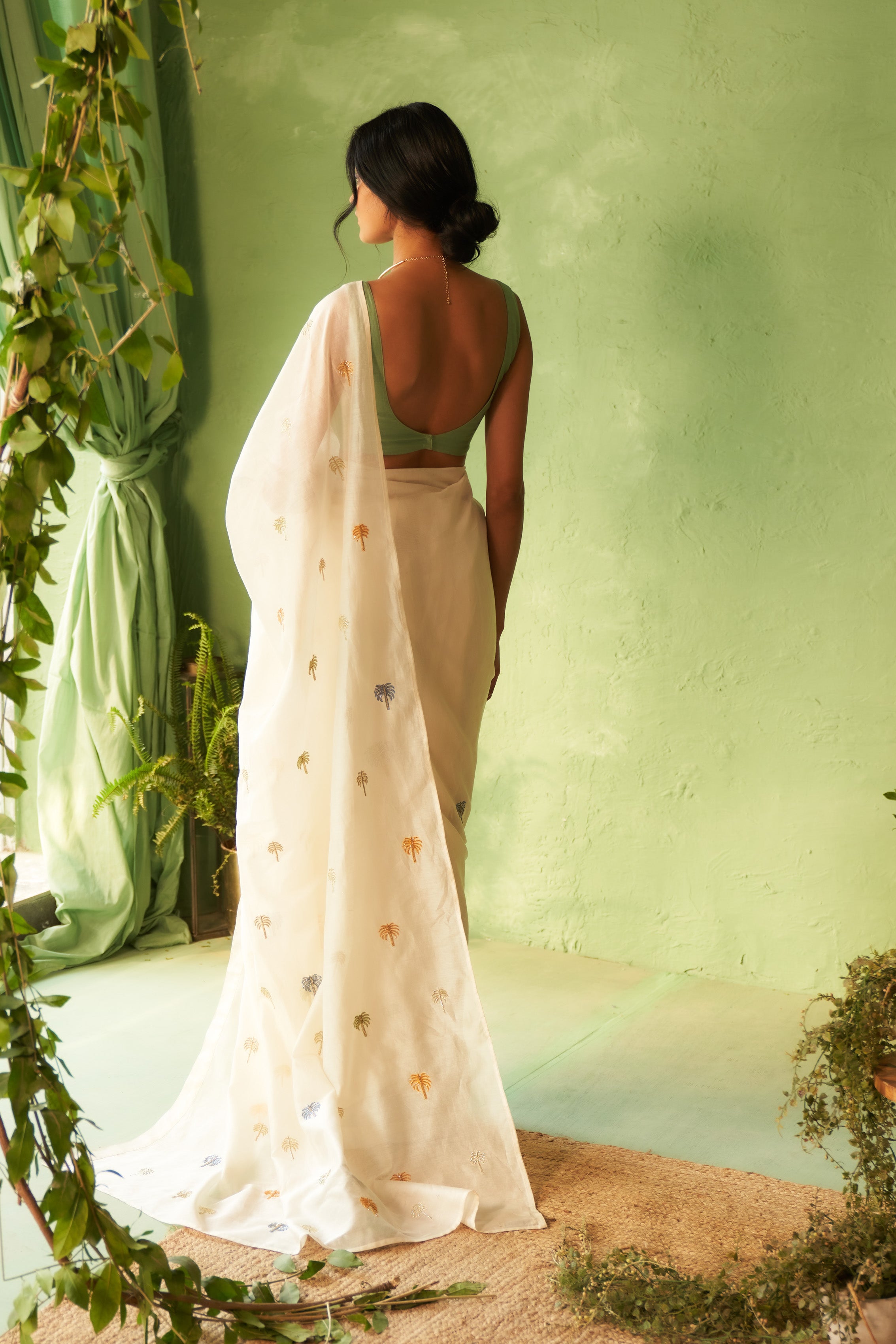 KINAARA SAREE WITH TEA GREEN BLOUSE