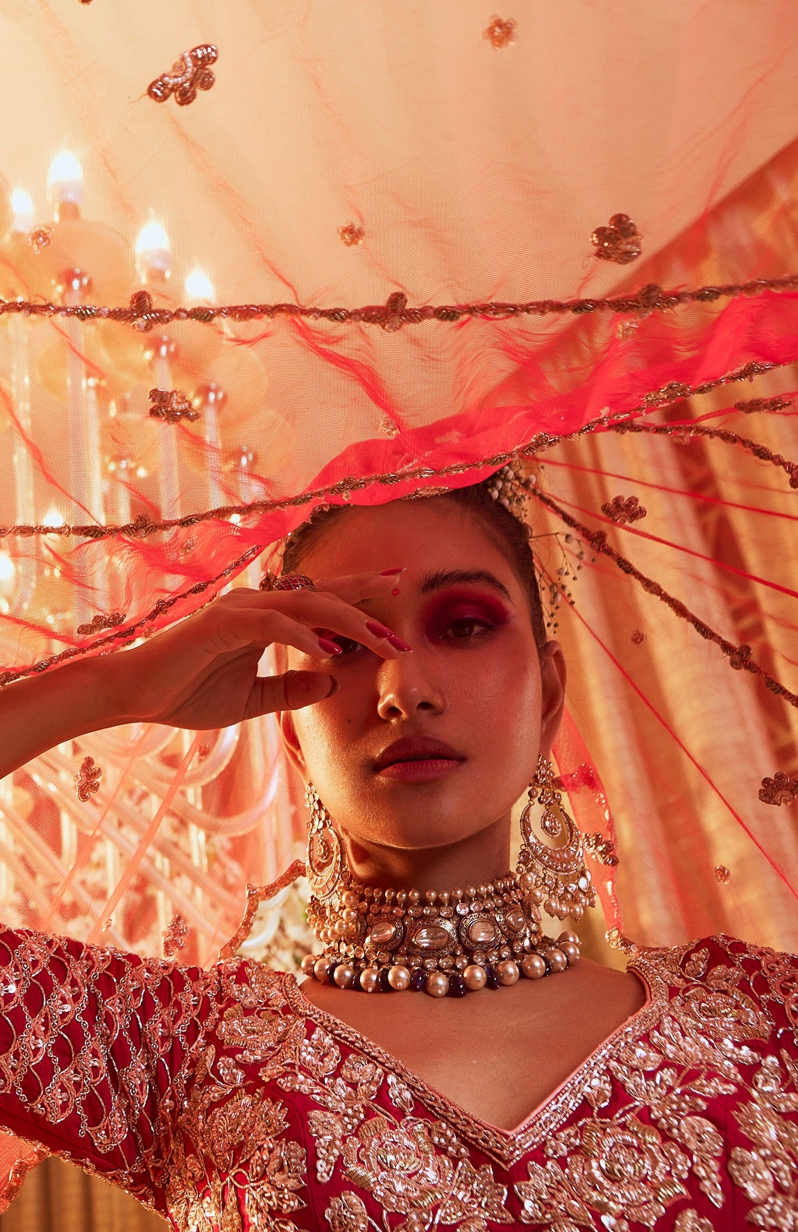 SCARLET RED LEHENGA SET