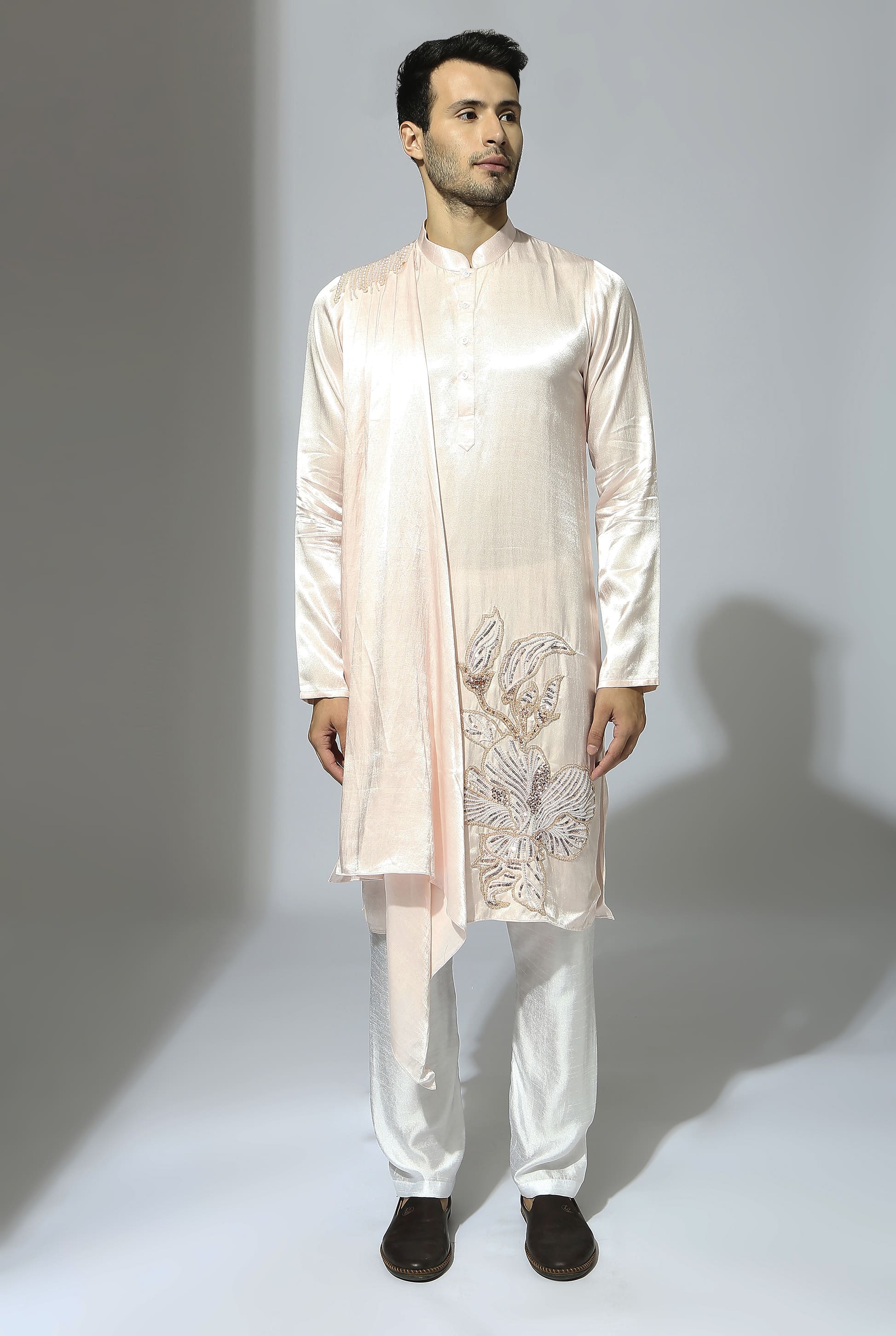 BABY PINK EMBROIDERED KURTA SET