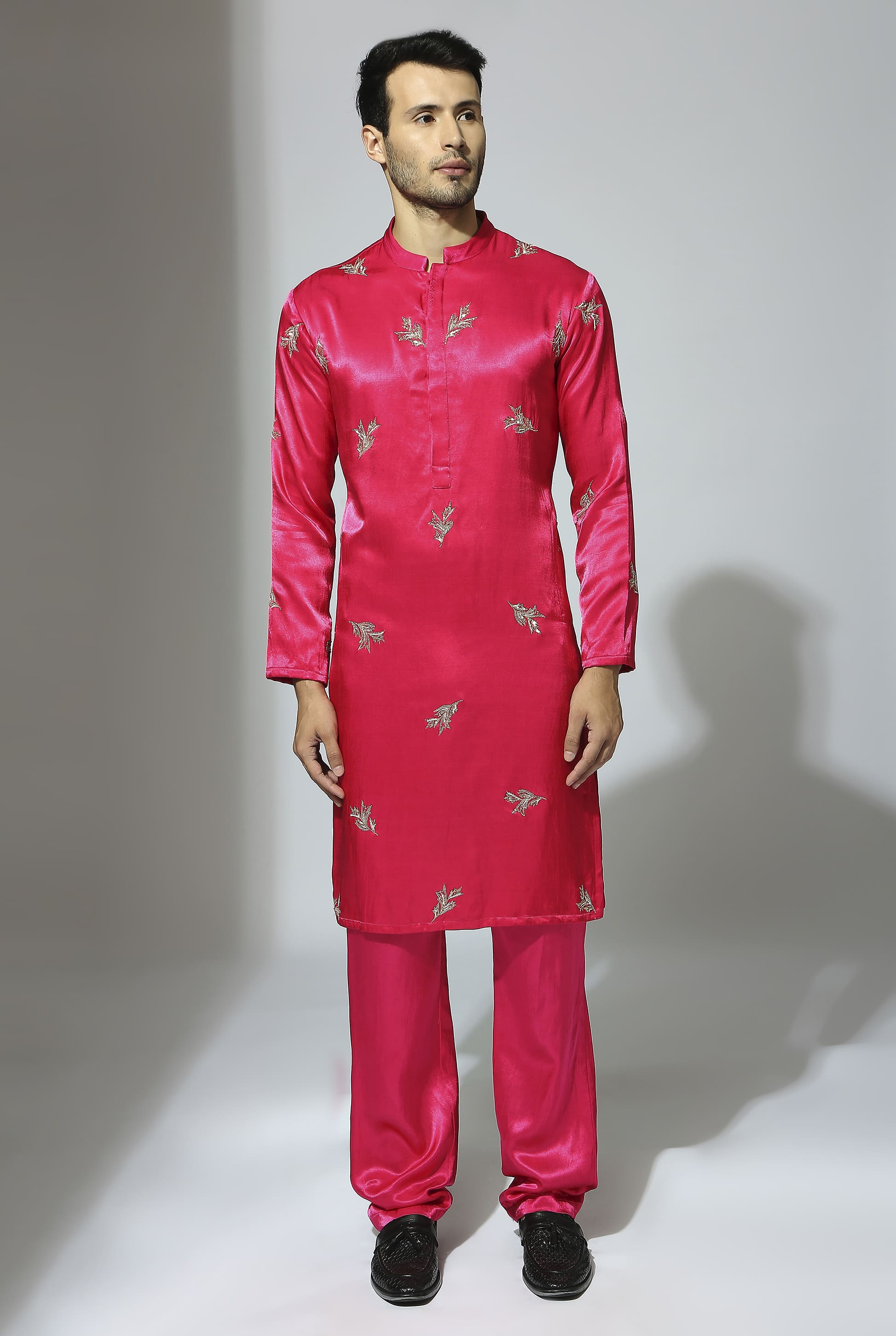 HOT PINK EMBROIDERED KURTA SET