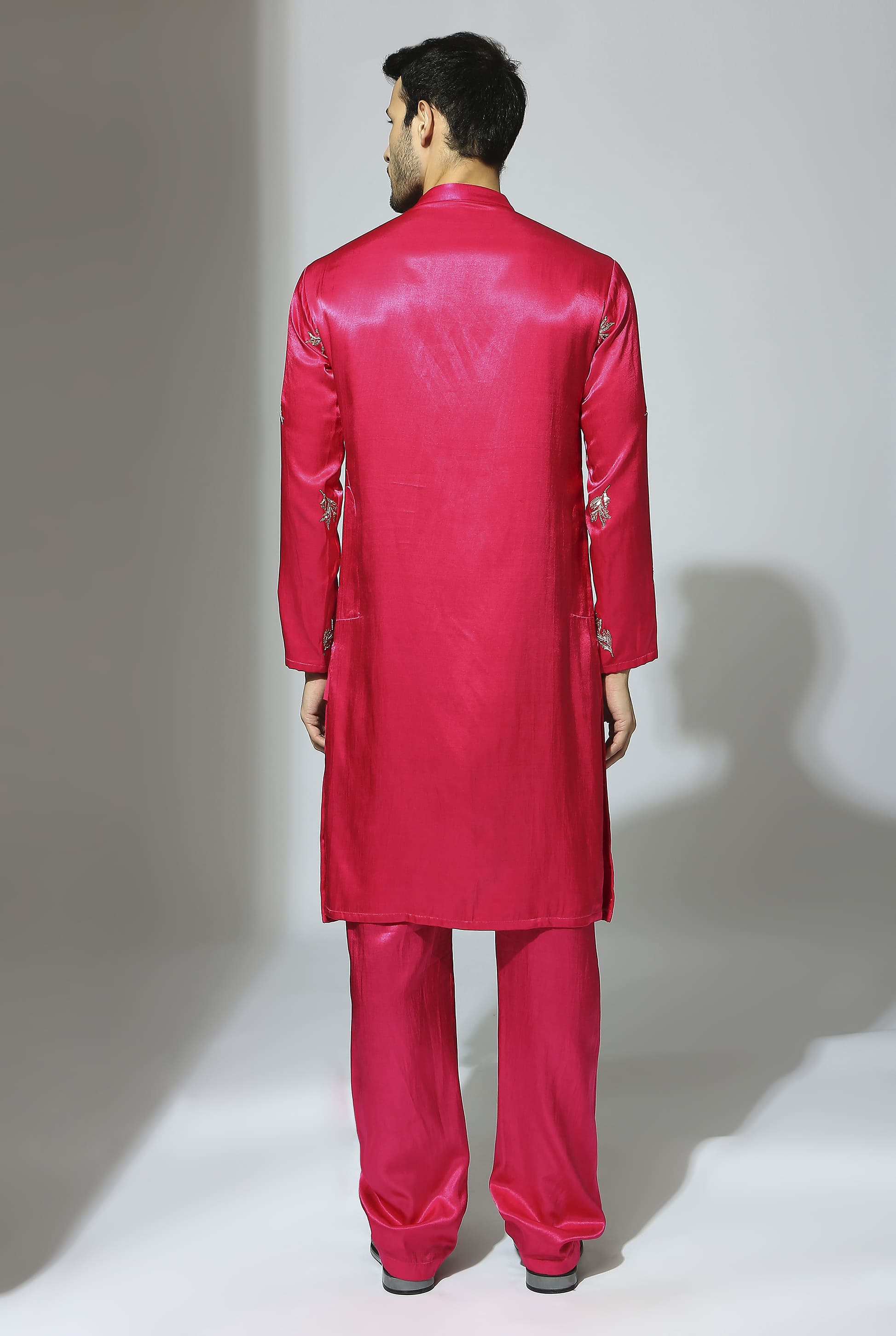 HOT PINK EMBROIDERED KURTA SET