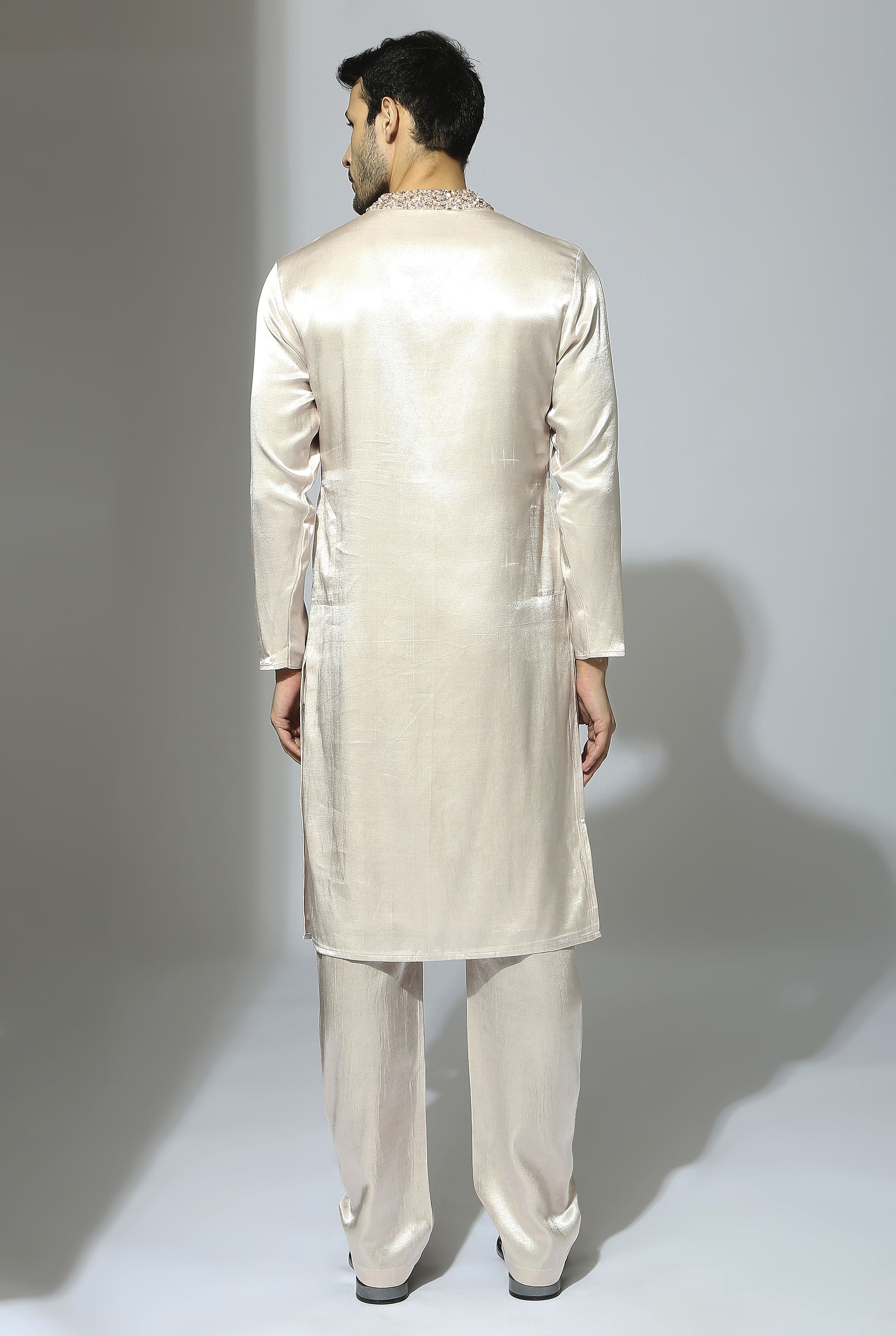 BEIGE EMBROIDERED KURTA SET