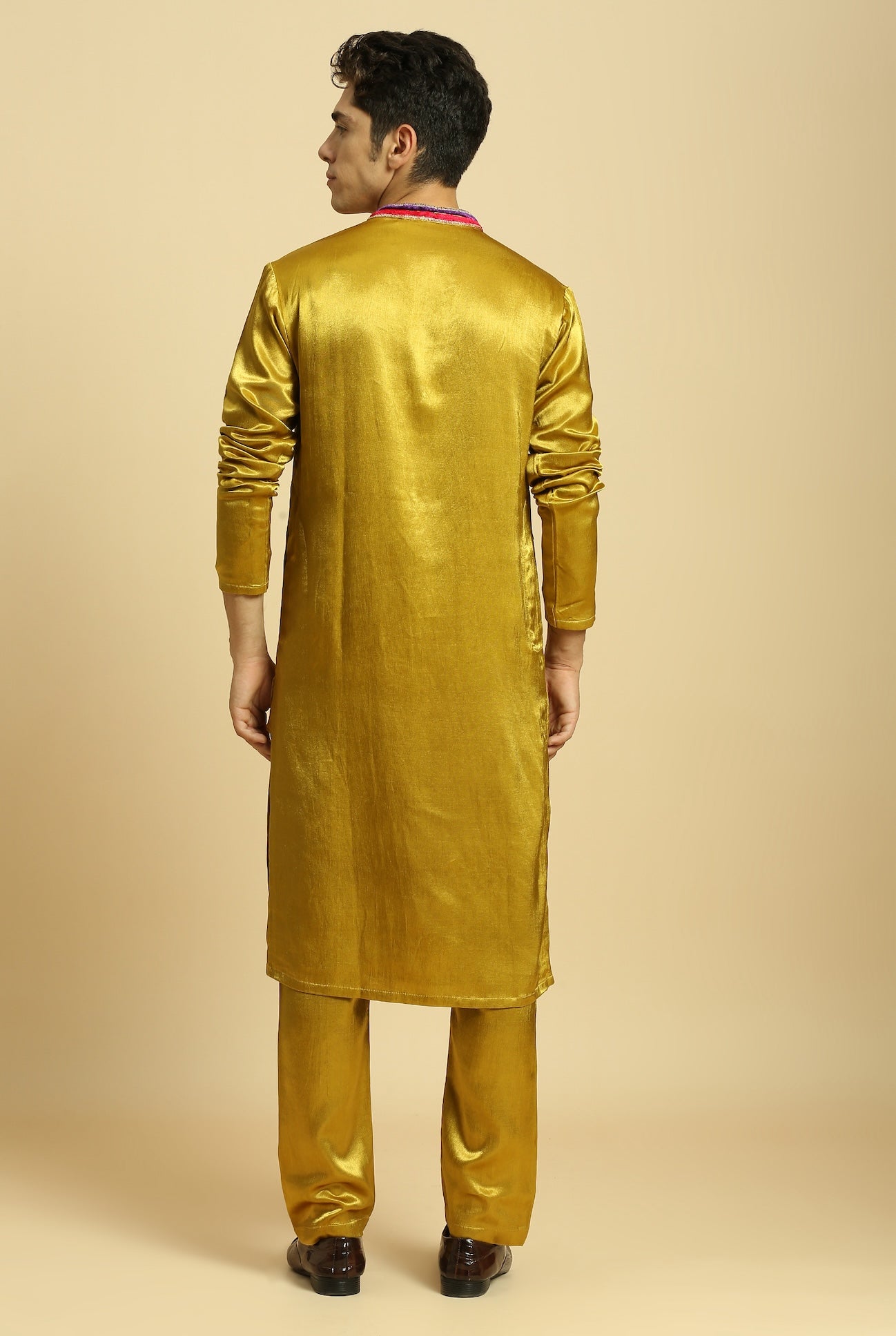 MUSTARD KURTA WITH PANT WITH OMBRE DUPATTA