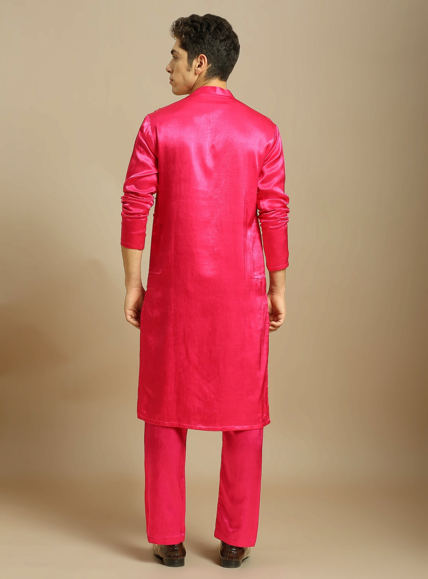 HOT PINK EMBROIDERED KURTA WITH PANT